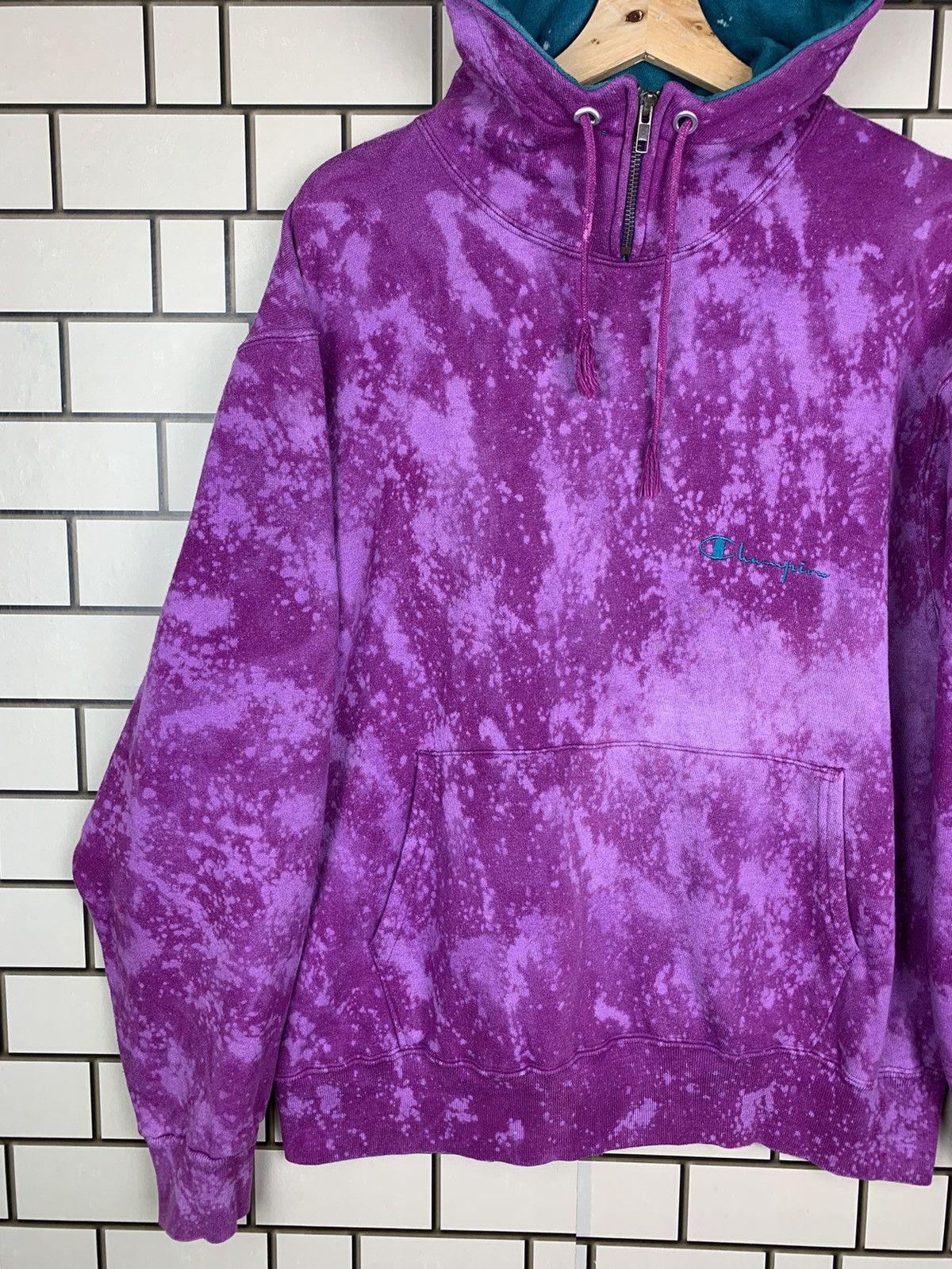 Champion × Vintage Vintage 90s Champion Custom Acid Wash Hoodie Sweatshirts Size US XL / EU 56 / 4 - 5 Thumbnail