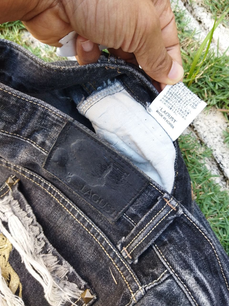 If Six Was Nine Vintage Lagust Japan Distressed Denim Size US 30 / EU 46 - 10 Thumbnail