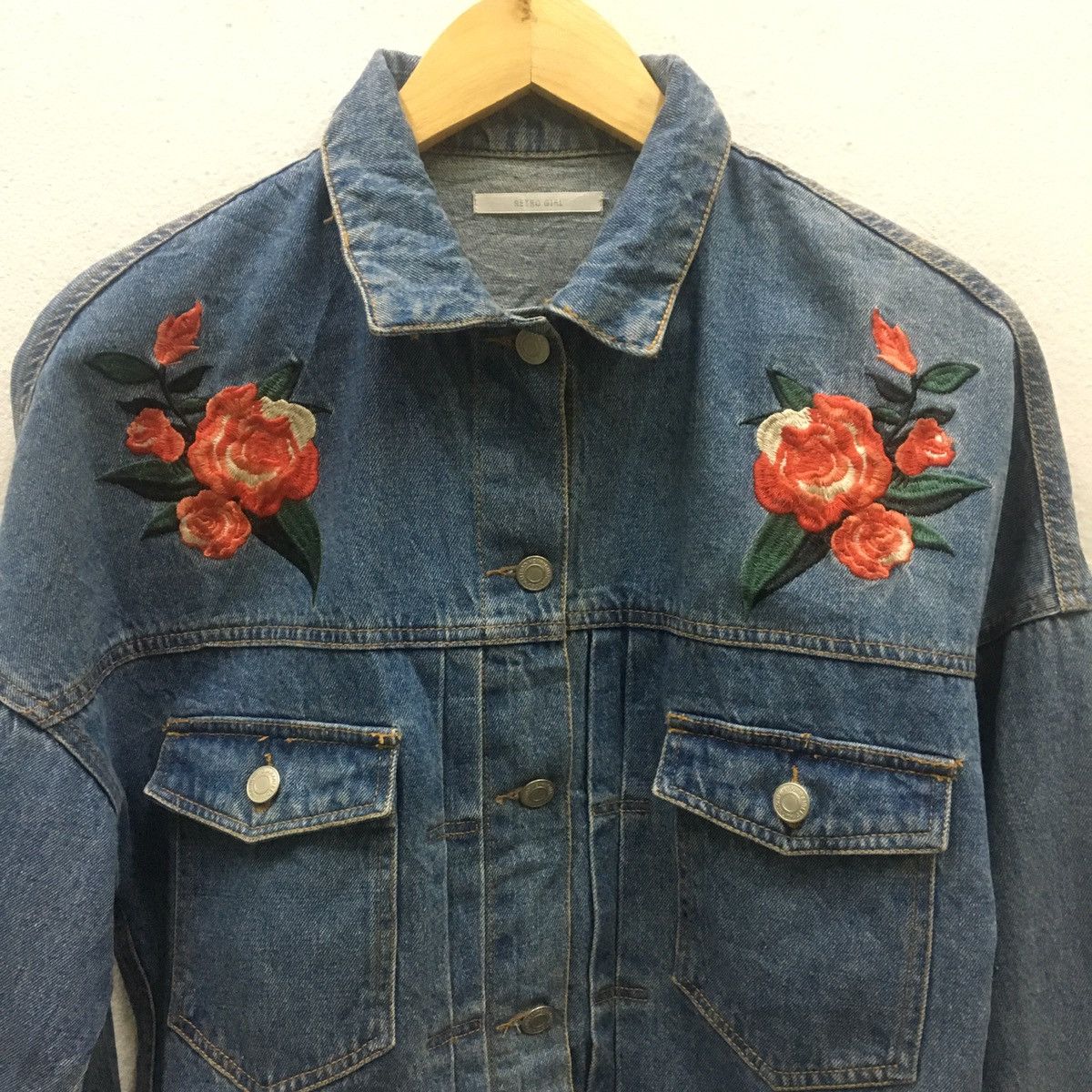 Japanese Brand Retro girl Denim Jacket For Women Size M / US 6-8 / IT 42-44 - 3 Thumbnail