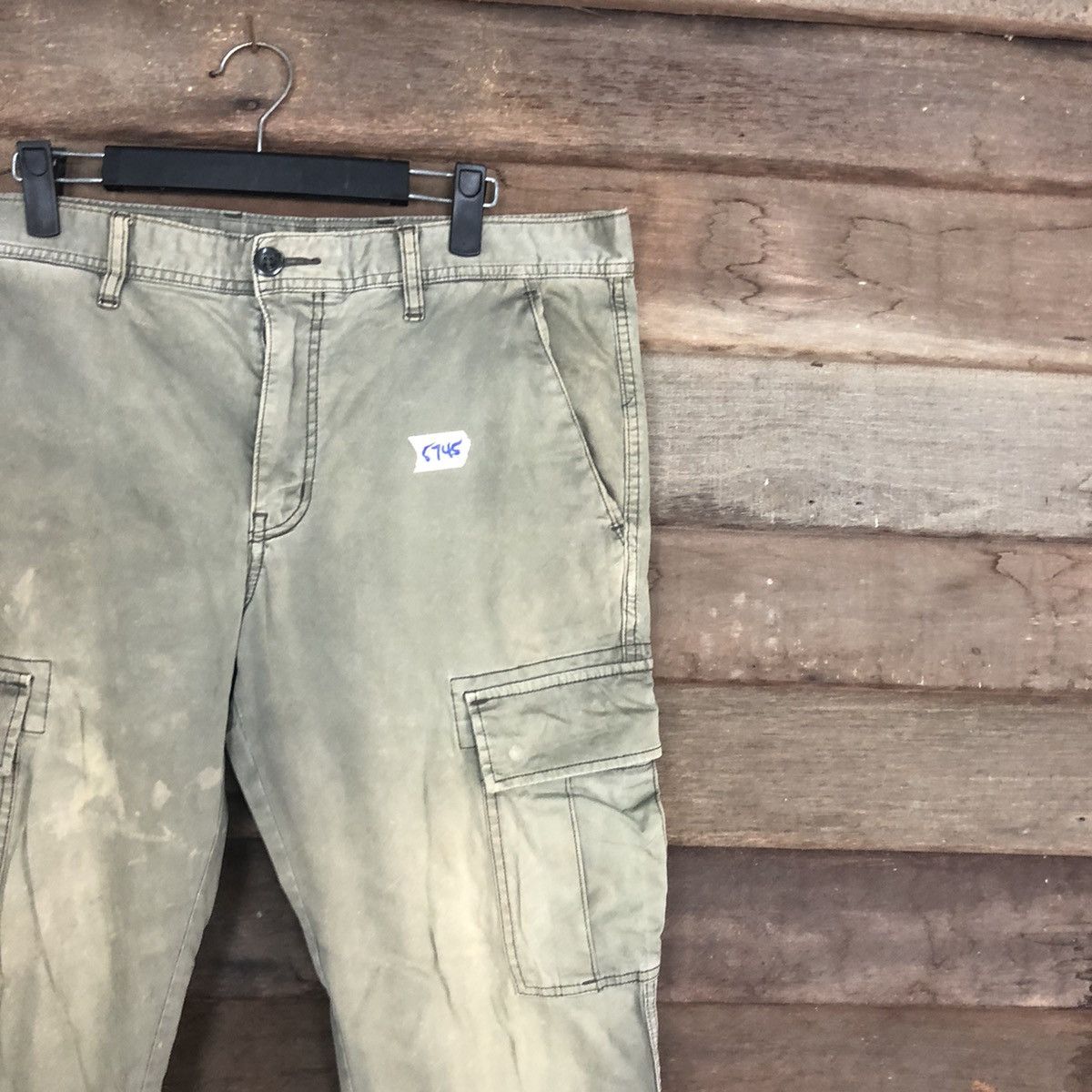 Japanese Brand Uniqlo Green Faded Multipocket Cargo Pants #5745 Size US 33 - 5 Thumbnail