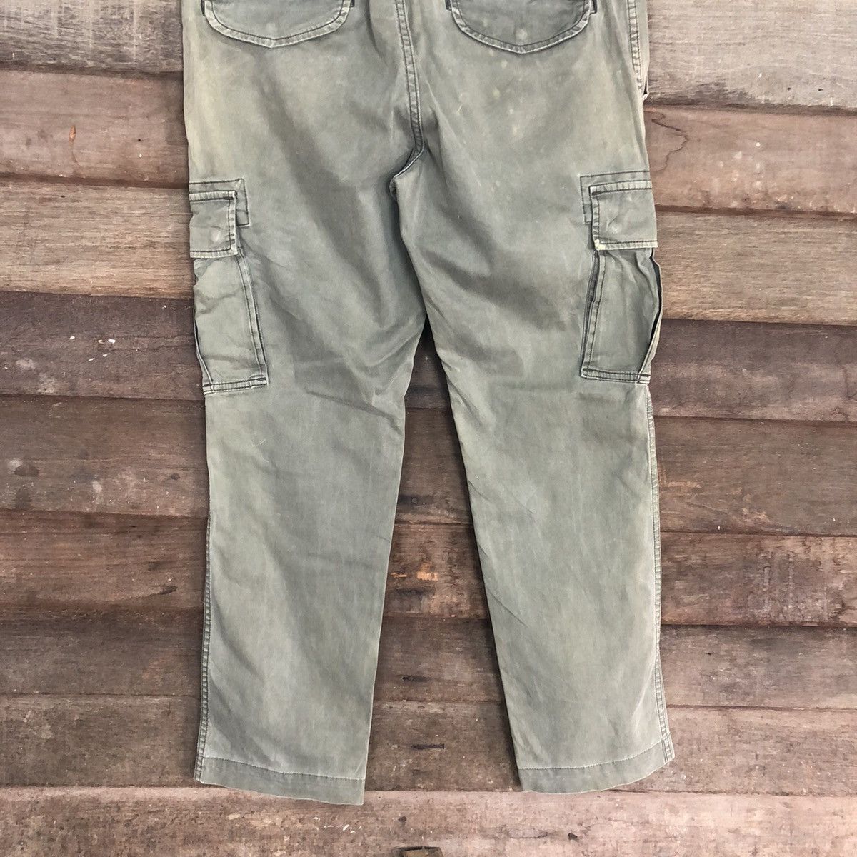 Japanese Brand Uniqlo Green Faded Multipocket Cargo Pants #5745 Size US 33 - 11 Thumbnail