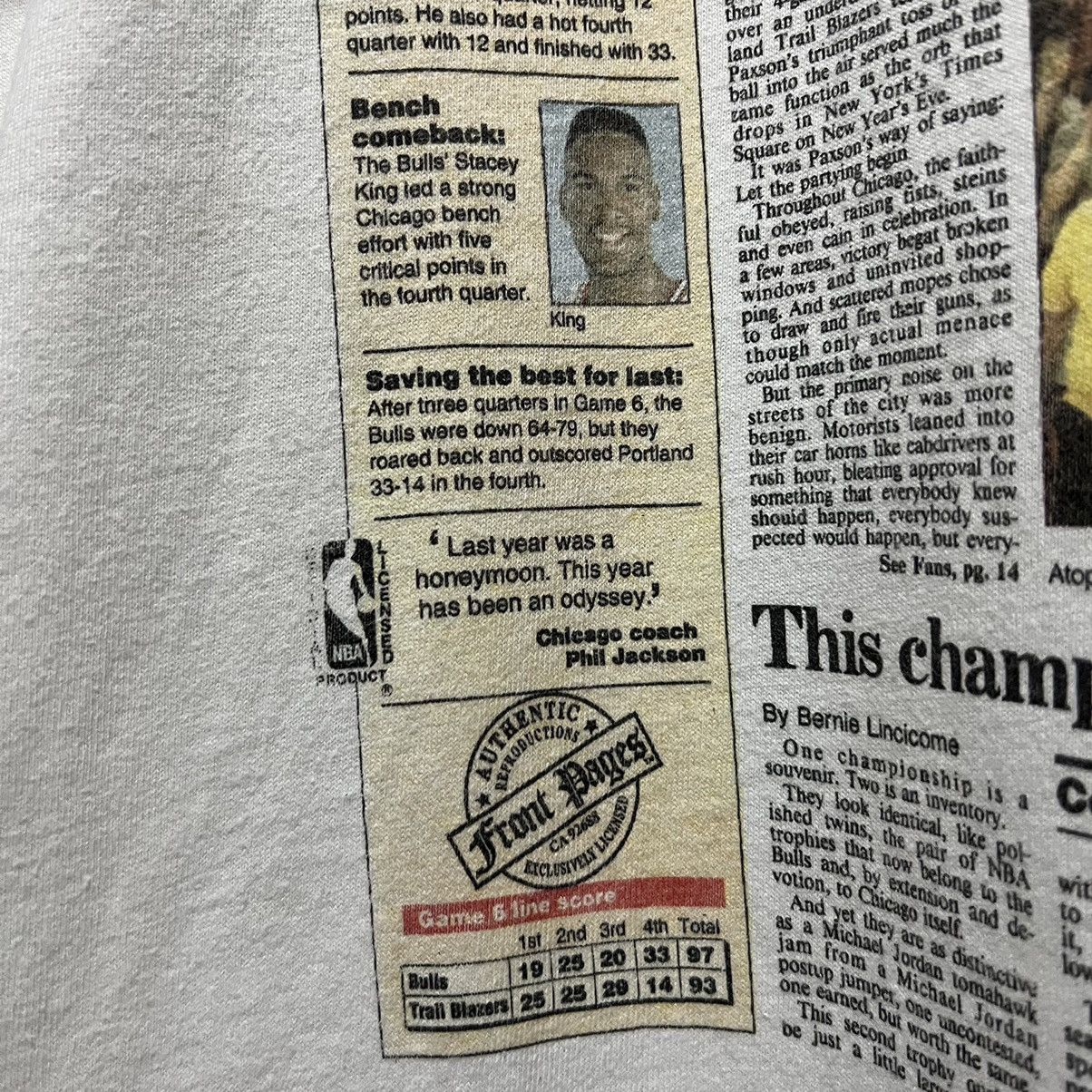 NBA Vintage Chicago Bulls NBA champion Front Page Newspaper Size US L / EU 52-54 / 3 - 6 Thumbnail