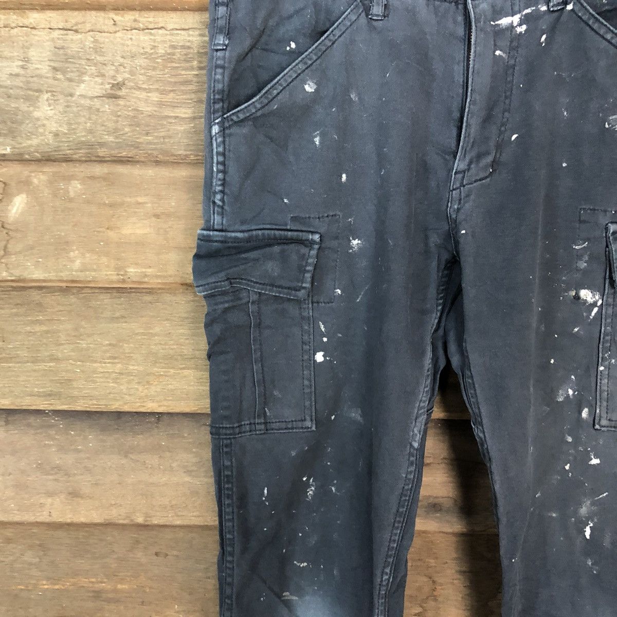 Japanese Brand Glodiotor Dark blue painter dirty thrashed Cargo Pants#6912 Size US 30 / EU 46 - 6 Thumbnail