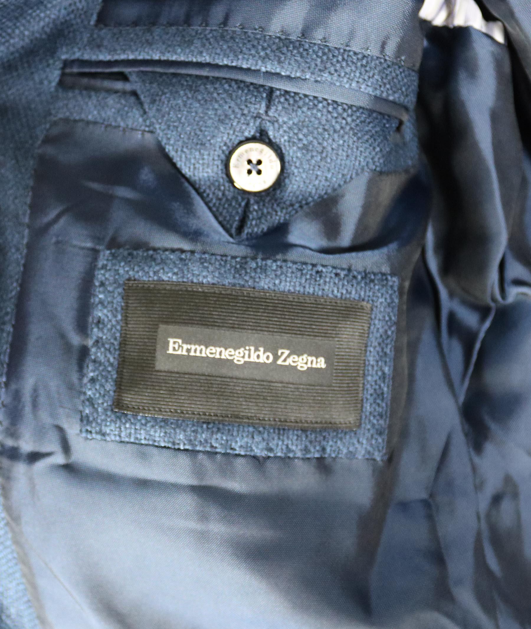 Ermenegildo Zegna Cashmere Flannel Navy Blazer Size 48L