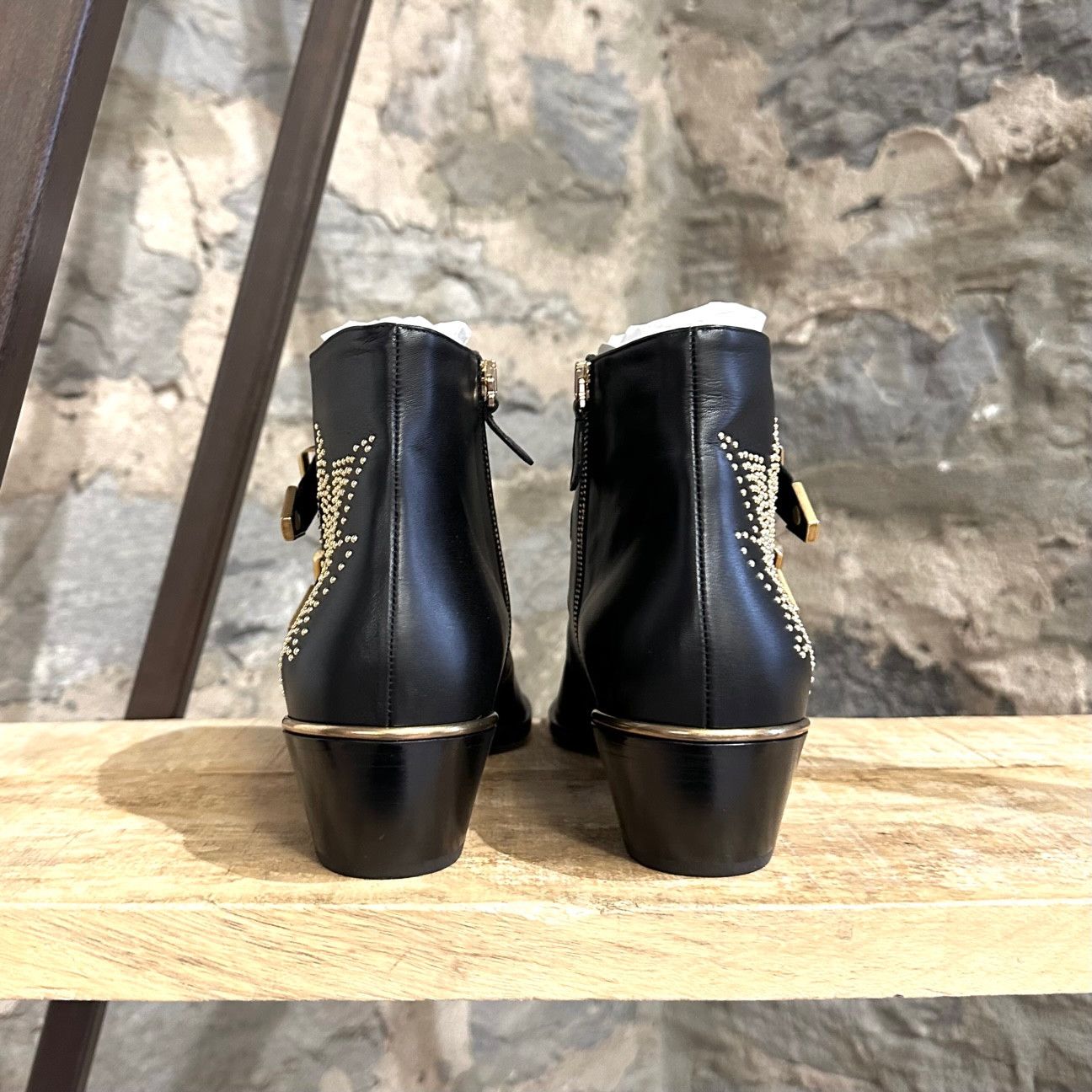Chloe Chloé Black Leather Susanna Studded Buckled Boots Size US 10 / IT 40 - 4 Thumbnail