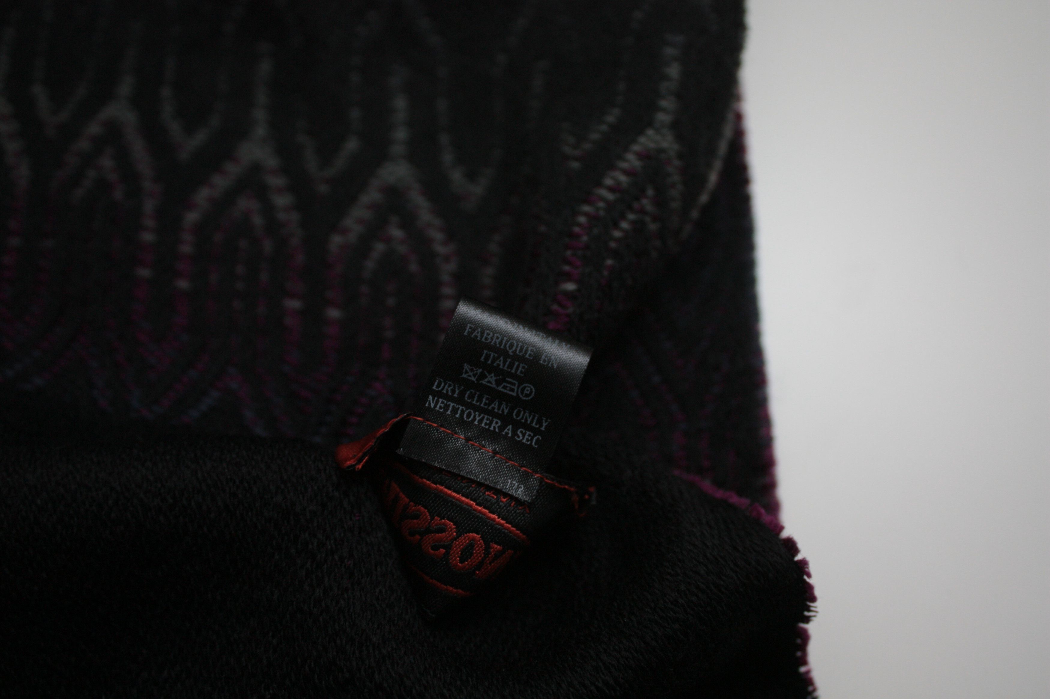 Missoni Missoni Black Purple Wool Scarf Made In Italy Size ONE SIZE - 5 Thumbnail