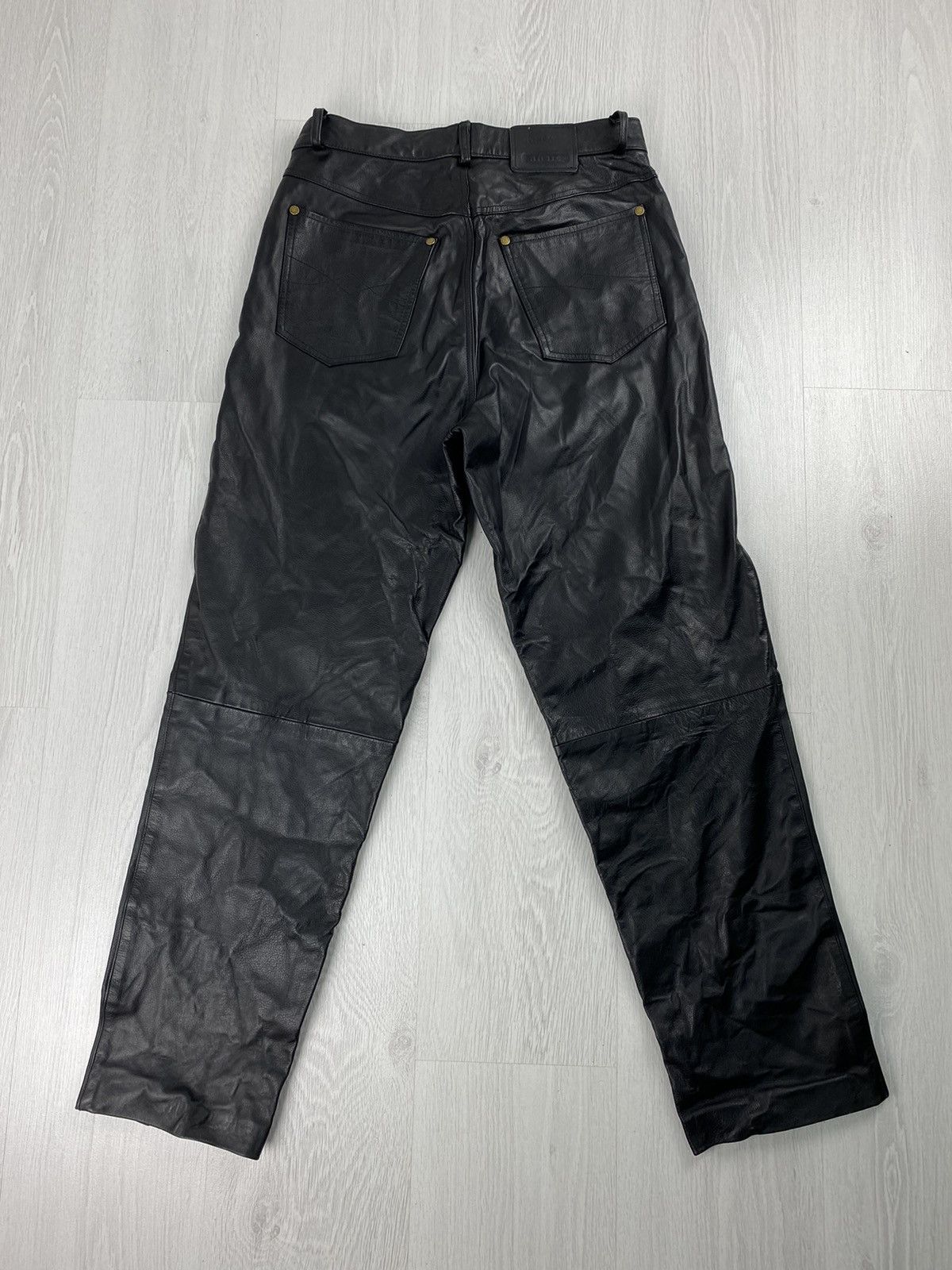 Genuine Leather Vintage Leather Pants Motorcycle Trousers Y2K Marlboro Size US 31 - 6 Thumbnail
