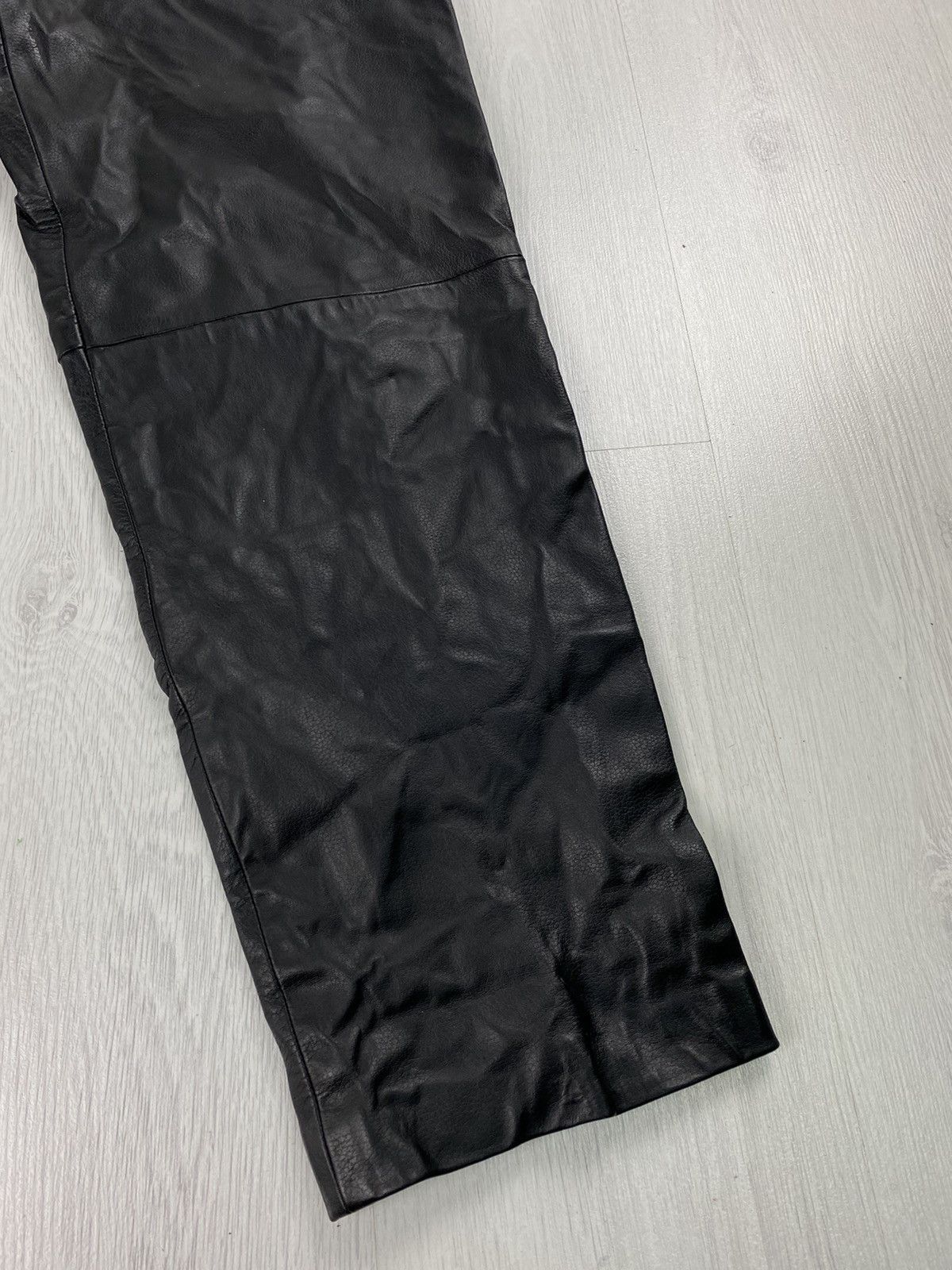 Genuine Leather Vintage Leather Pants Motorcycle Trousers Y2K Marlboro Size US 31 - 4 Thumbnail