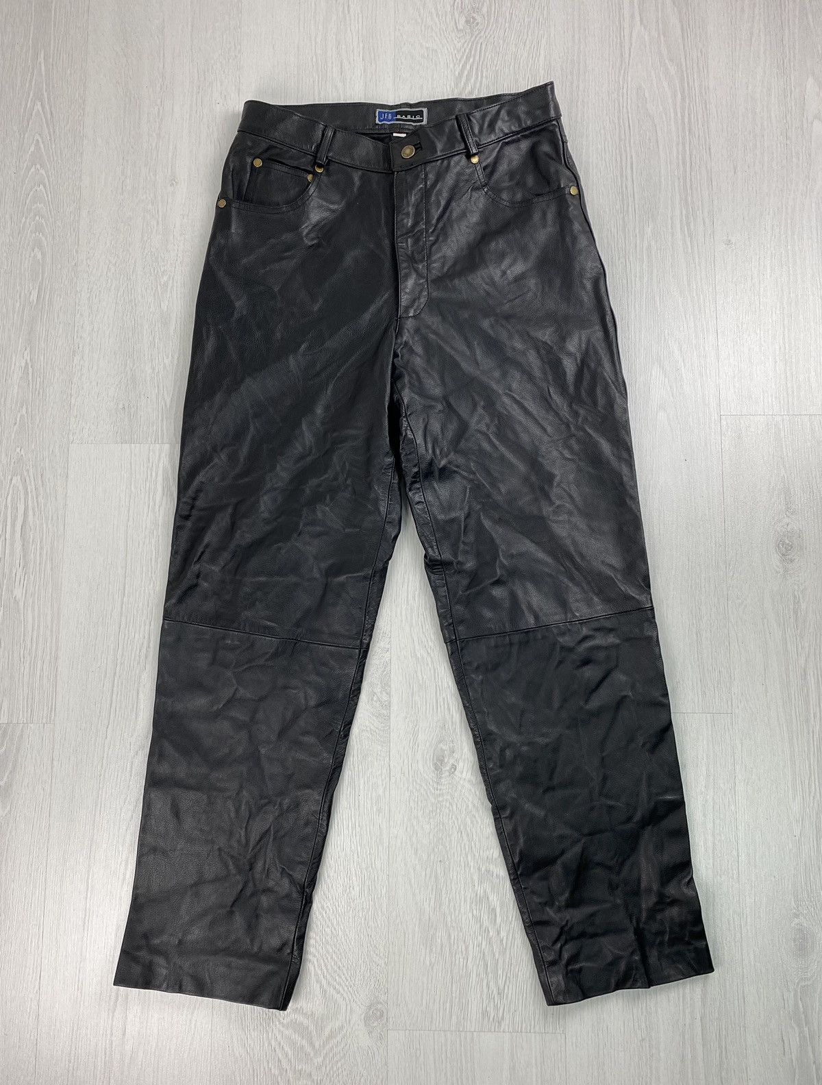 Genuine Leather Vintage Leather Pants Motorcycle Trousers Y2K Marlboro Size US 31 - 1 Thumbnail