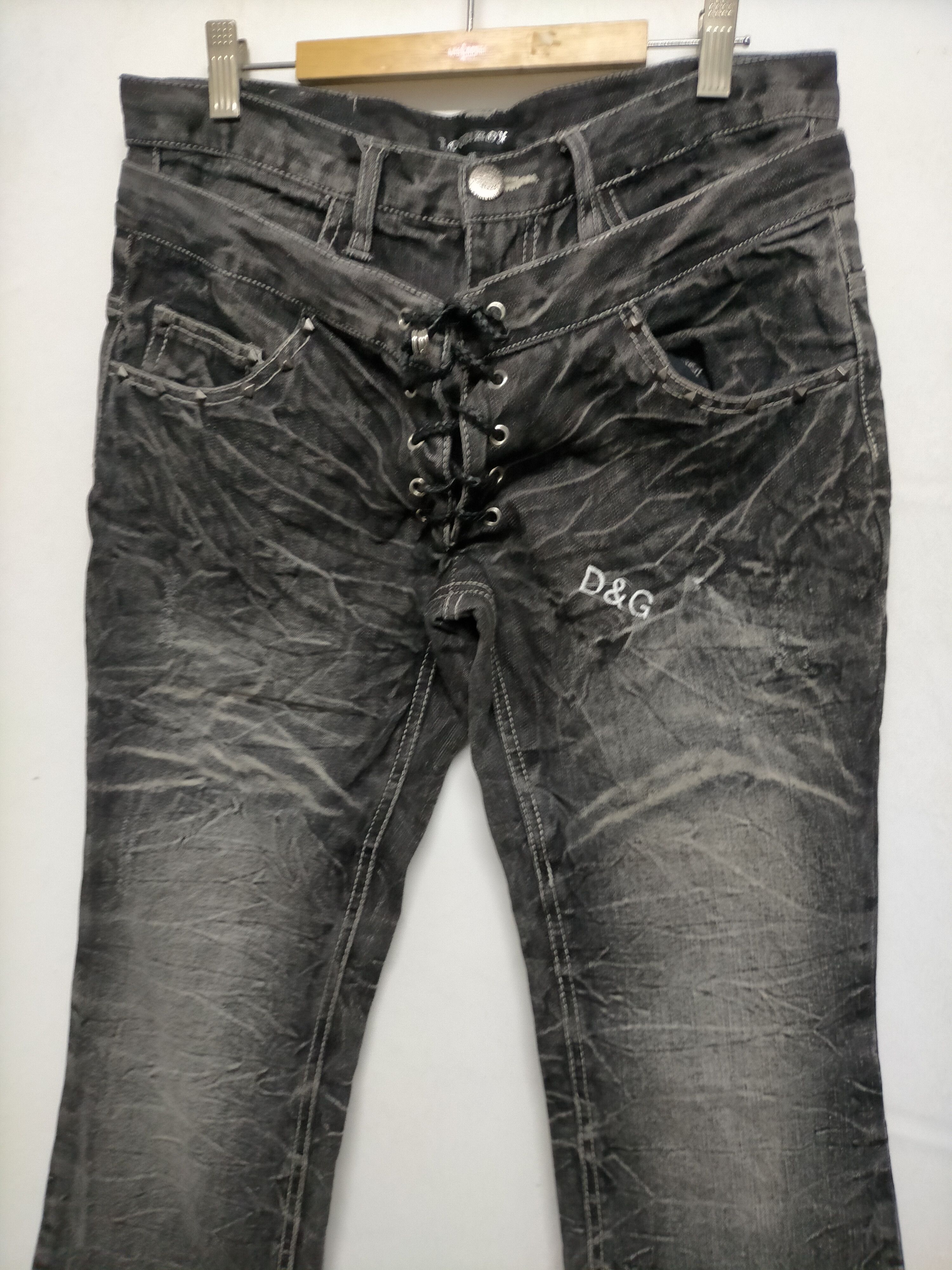 Japanese Brand D&G x Low Box double waist denim pants Size US 31 - 3 Thumbnail