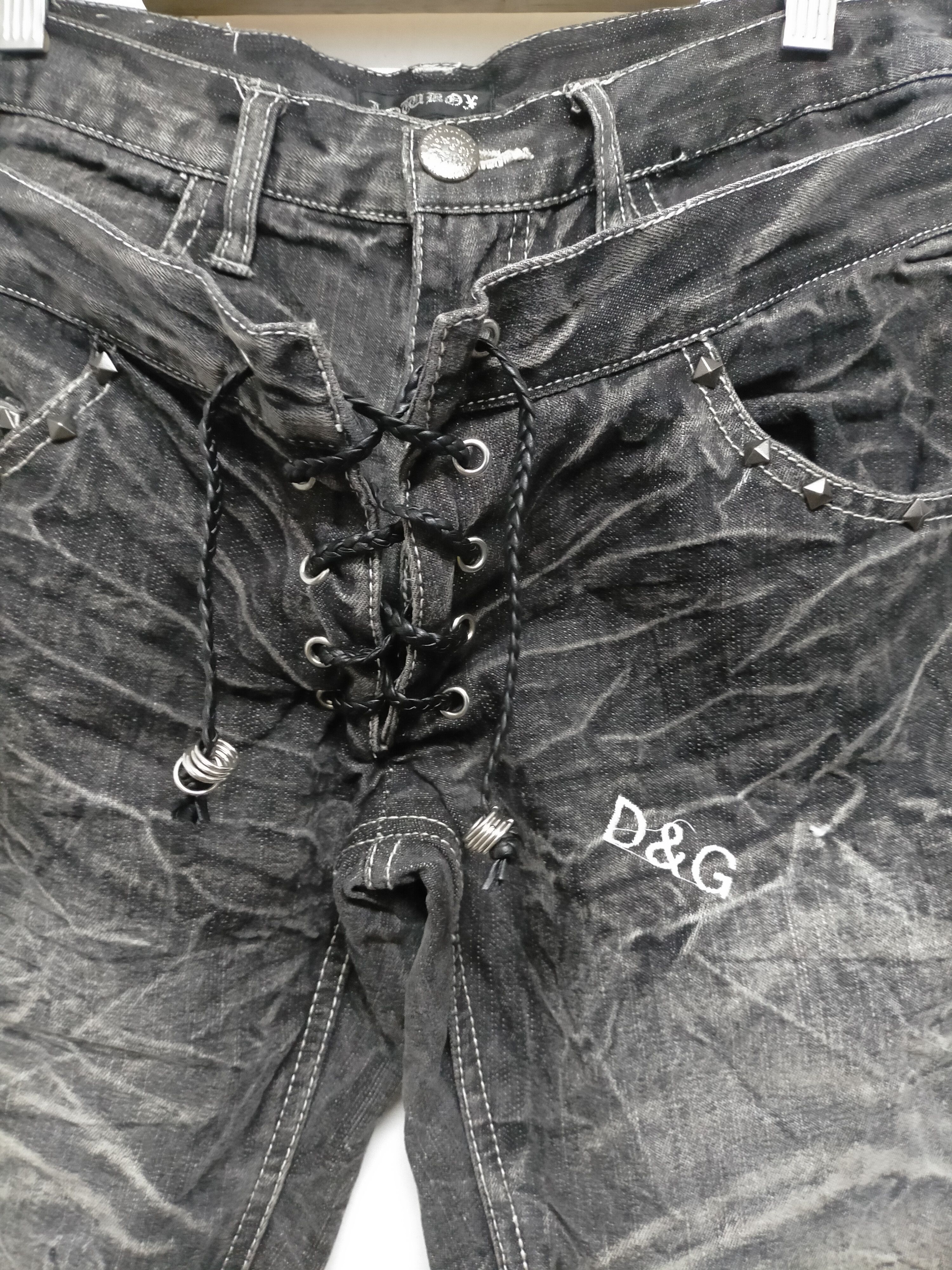 Japanese Brand D&G x Low Box double waist denim pants Size US 31 - 6 Thumbnail