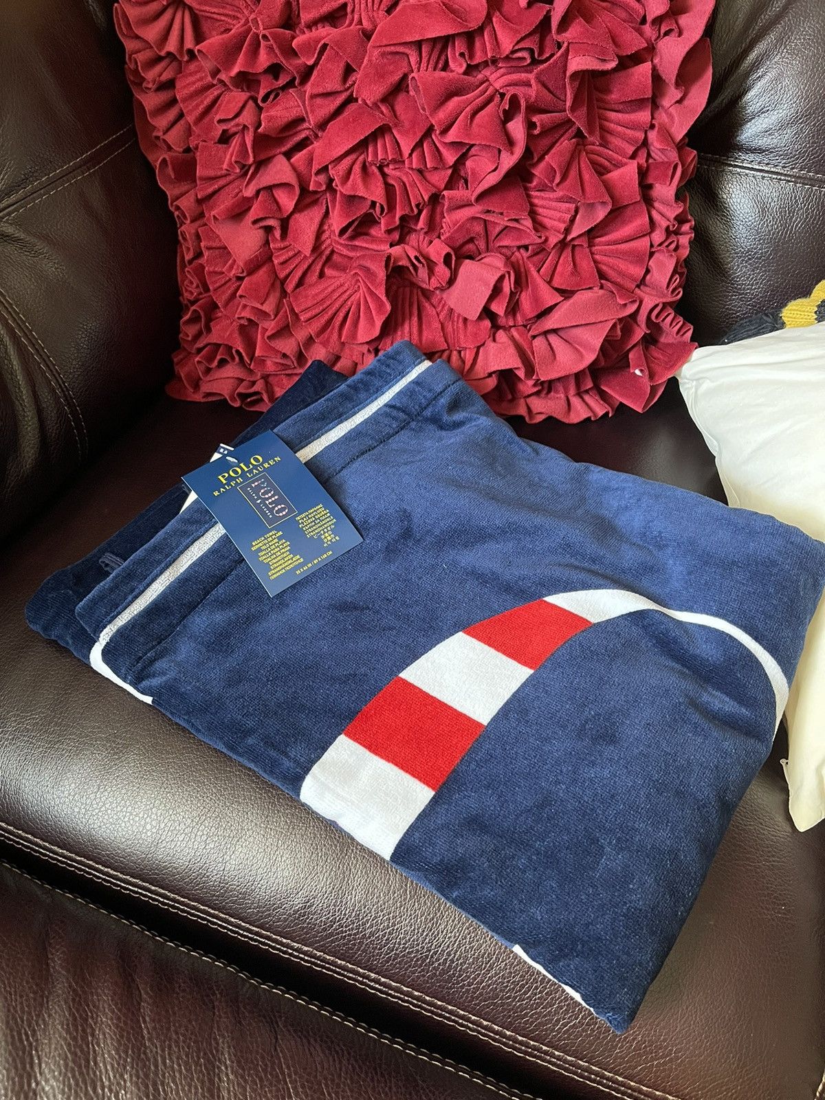 Polo Ralph Lauren NWT-RALPH LAUREN Red White & Navy Beach Towel35”x66”NWT Size ONE SIZE - 2 Thumbnail