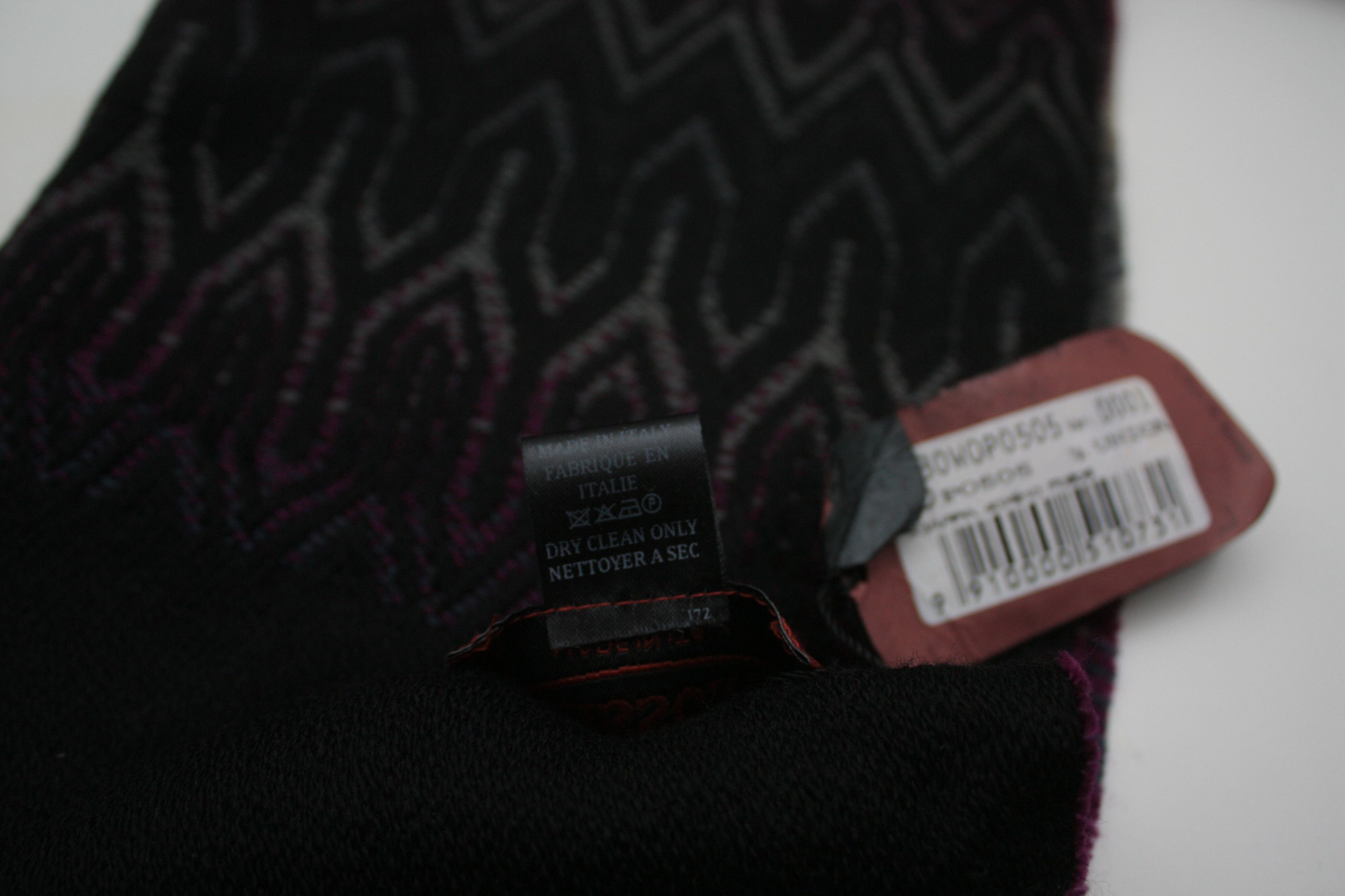 Missoni Missoni Black Purple Wool Scarf Size ONE SIZE - 5 Thumbnail