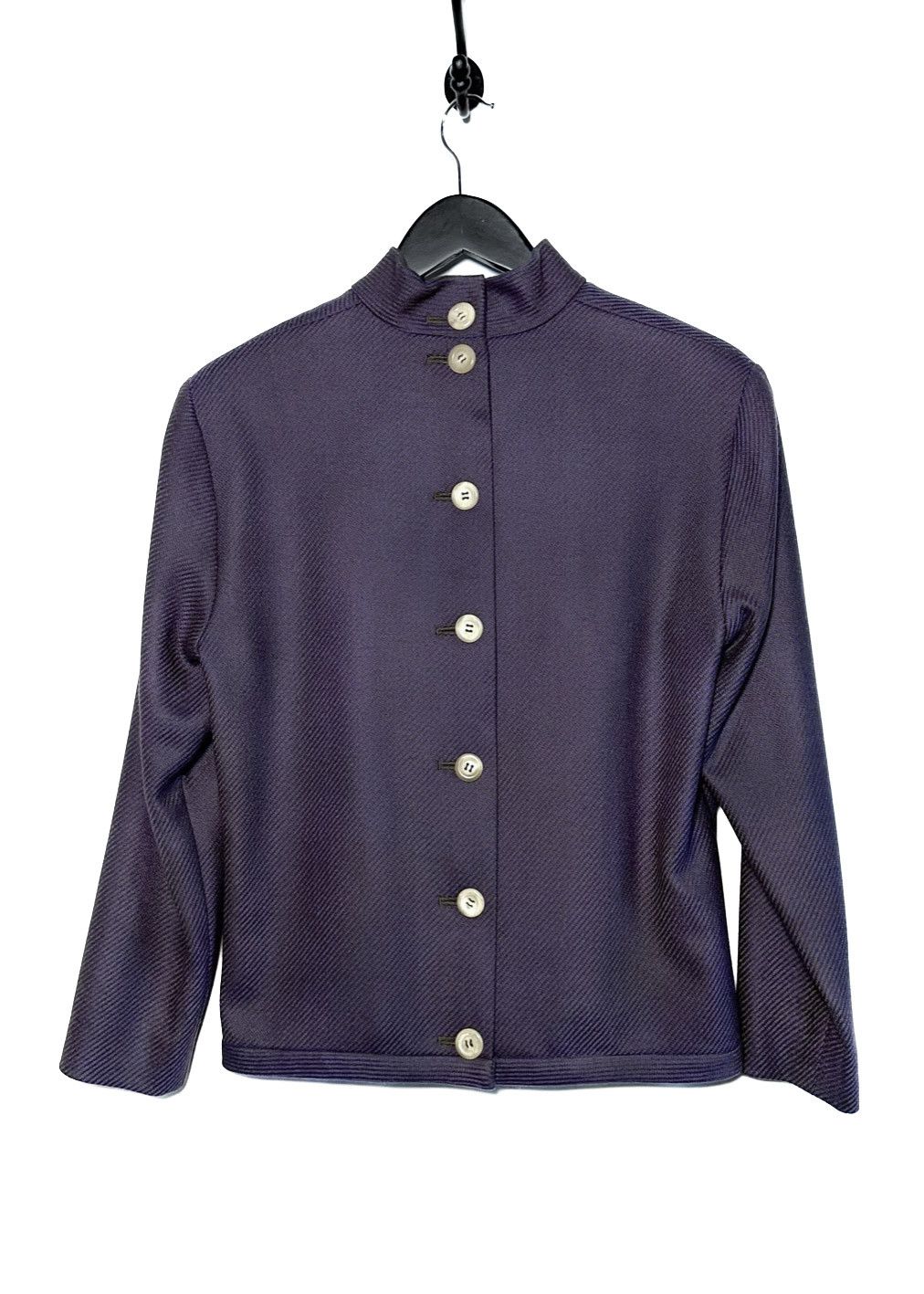 Celine Céline Purple Diagonal Wool Reverse Blazer Size M / US 6-8 / IT 42-44 - 2 Thumbnail
