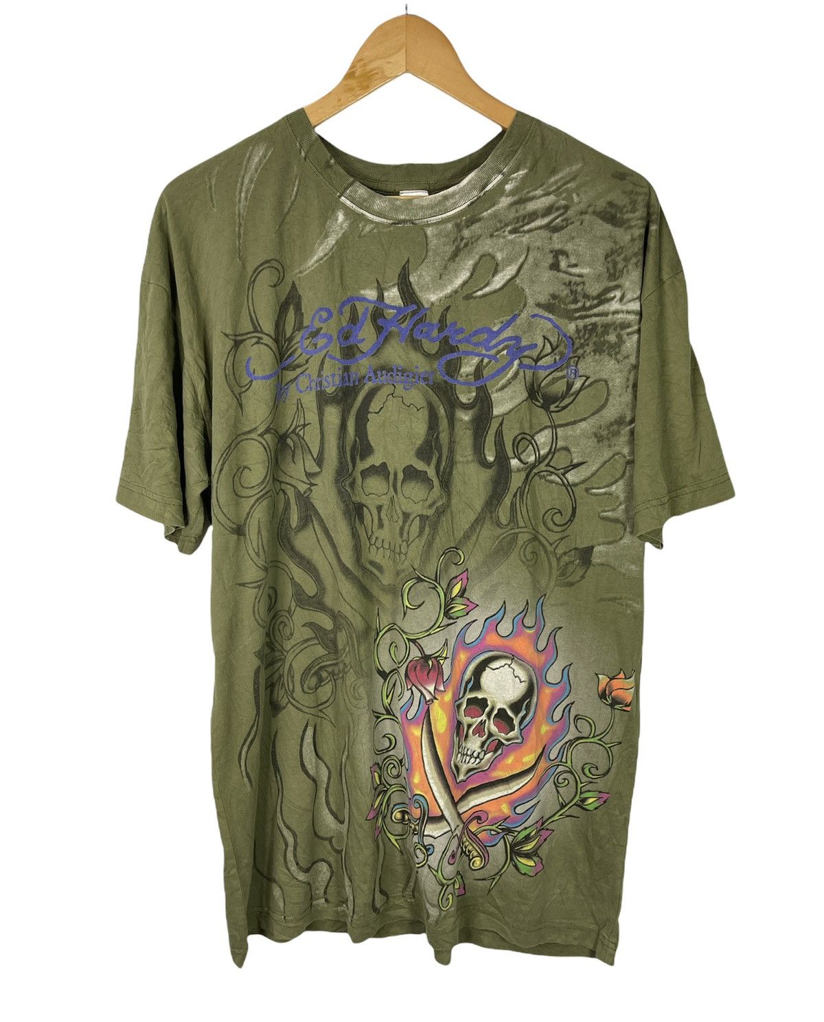 Christian Audigier Ed Hardy By Christian Audigier Full Print Tshirt Size US XL / EU 56 / 4 - 1 Thumbnail
