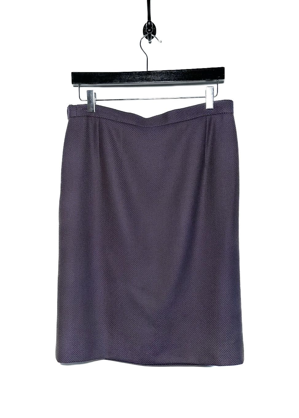 Celine Céline Vintage Purple Diagonal Wool Skirt Size 32" / US 10 / IT 46 - 2 Thumbnail