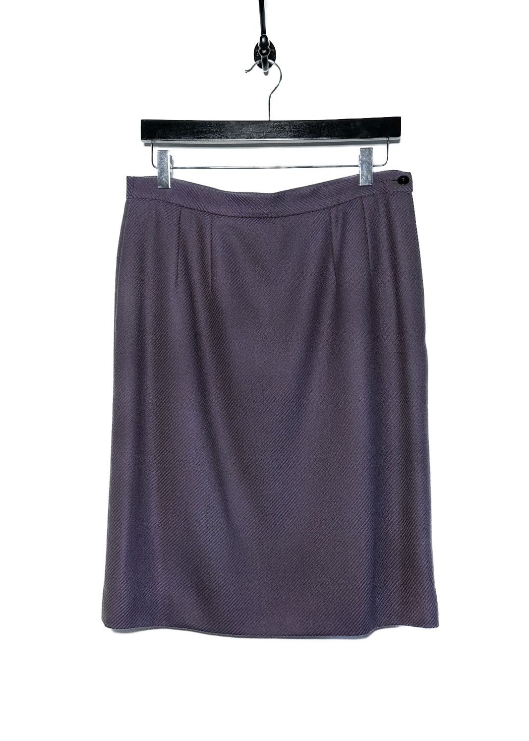 Celine Céline Vintage Purple Diagonal Wool Skirt Size 32" / US 10 / IT 46 - 1 Thumbnail