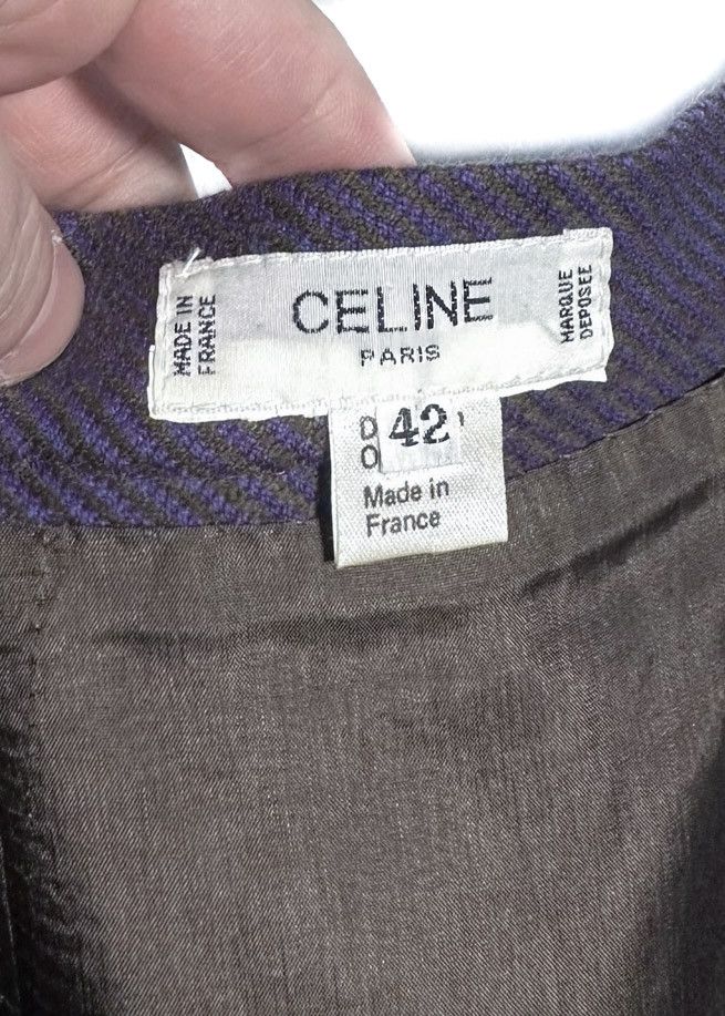 Celine Céline Vintage Purple Diagonal Wool Skirt Size 32" / US 10 / IT 46 - 4 Thumbnail