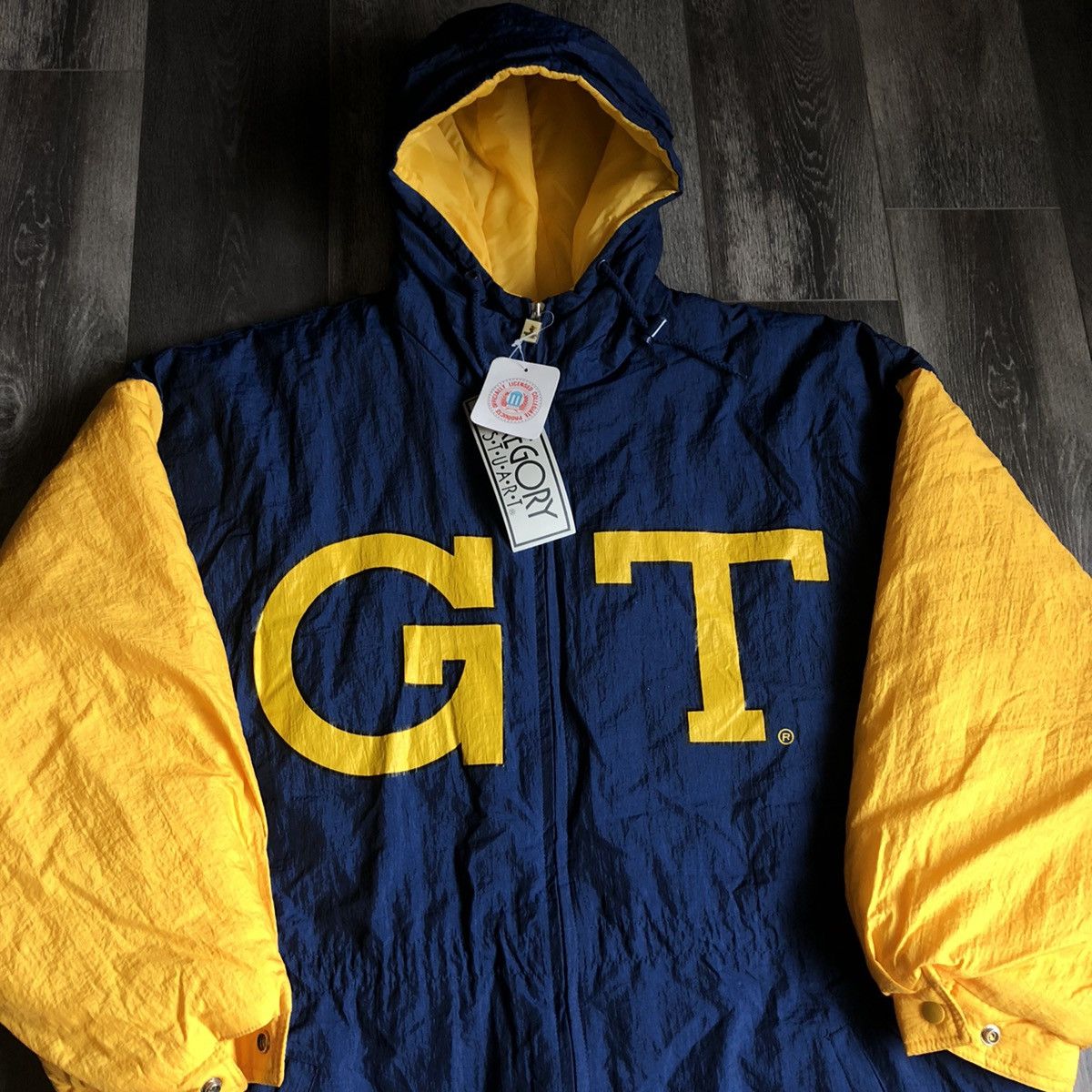 Vintage New Vintage 1990s Georgia Tech University Puffer Hood Jacket Size US L / EU 52-54 / 3 - 3 Thumbnail