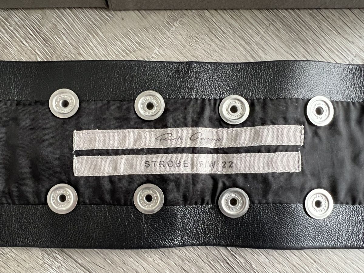 Rick Owens Rick Owens Strobe Black Leather Snap Choker Collar FW22