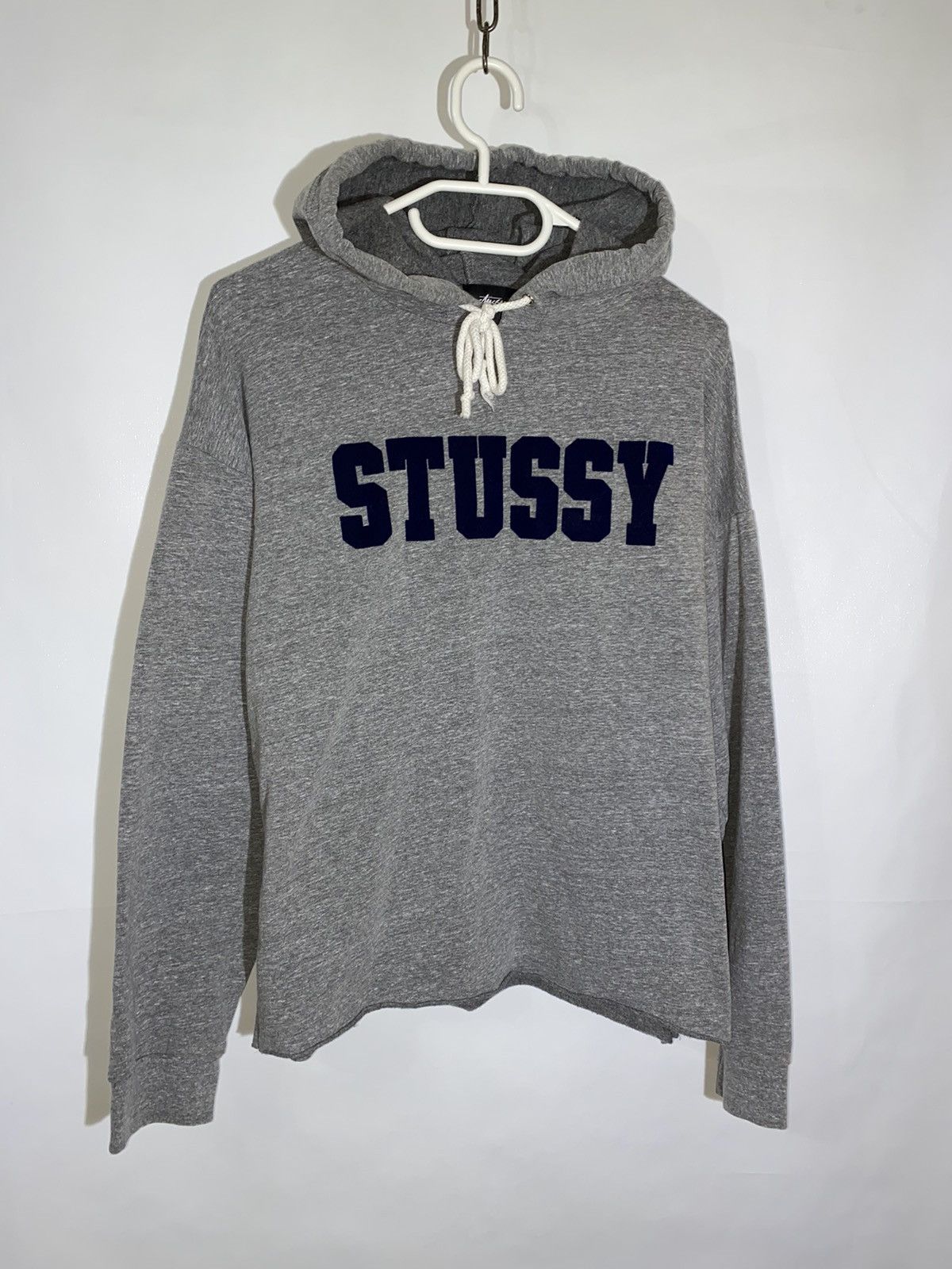 Stussy Stussy velour logo Cropped Hoodie | Grailed