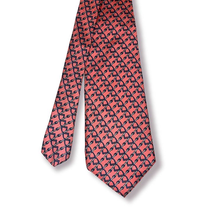 Paco Rabanne Paco Rabanne Silk Tie, Pink & Gray Geometric Pattern Necktie | Grailed