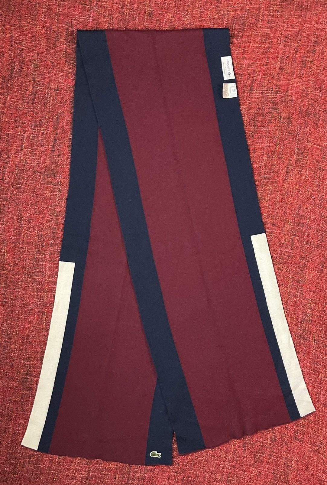 Lacoste × Vintage 🐊 Lacoste Flag of France long wool scarf Size ONE SIZE - 1 Thumbnail