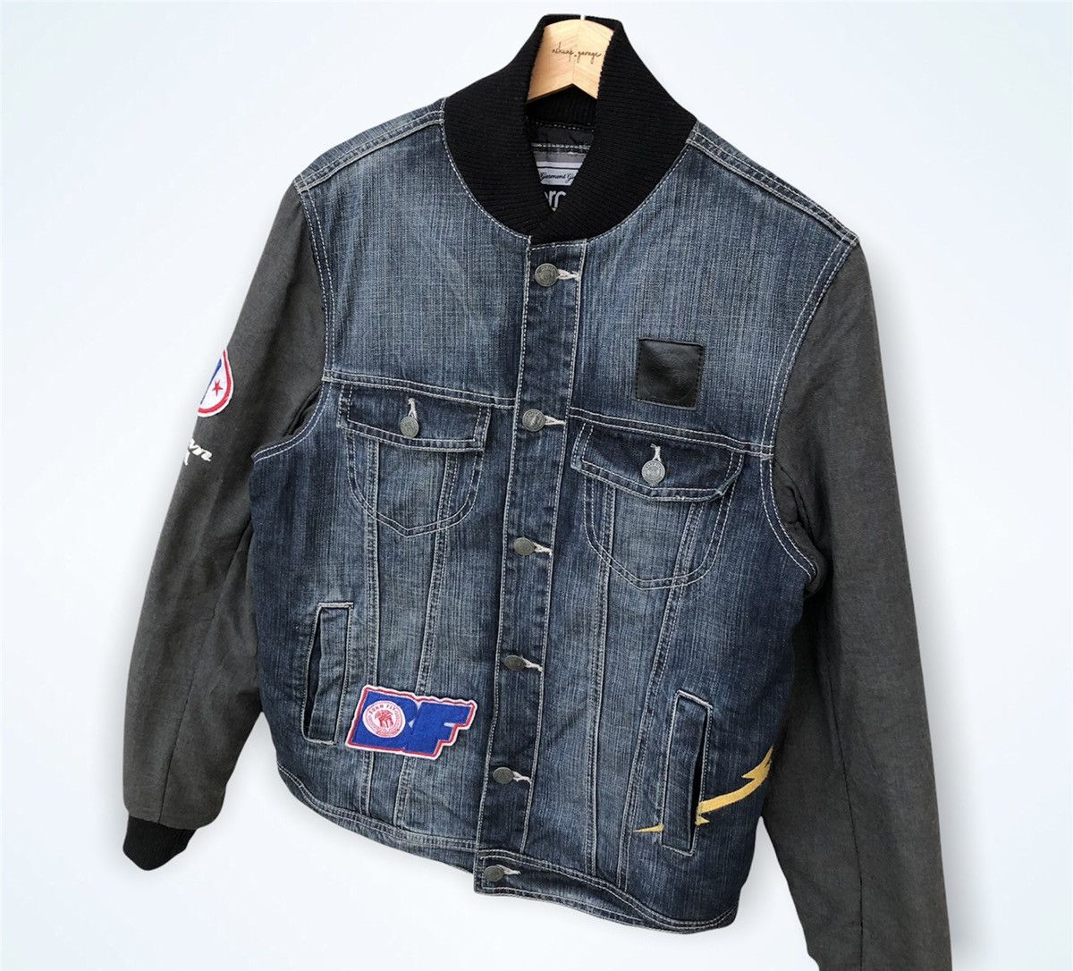 Japanese Brand Vintage Patchwork Born To Fly Jacket Denim Style Size US M / EU 48-50 / 2 - 3 Thumbnail
