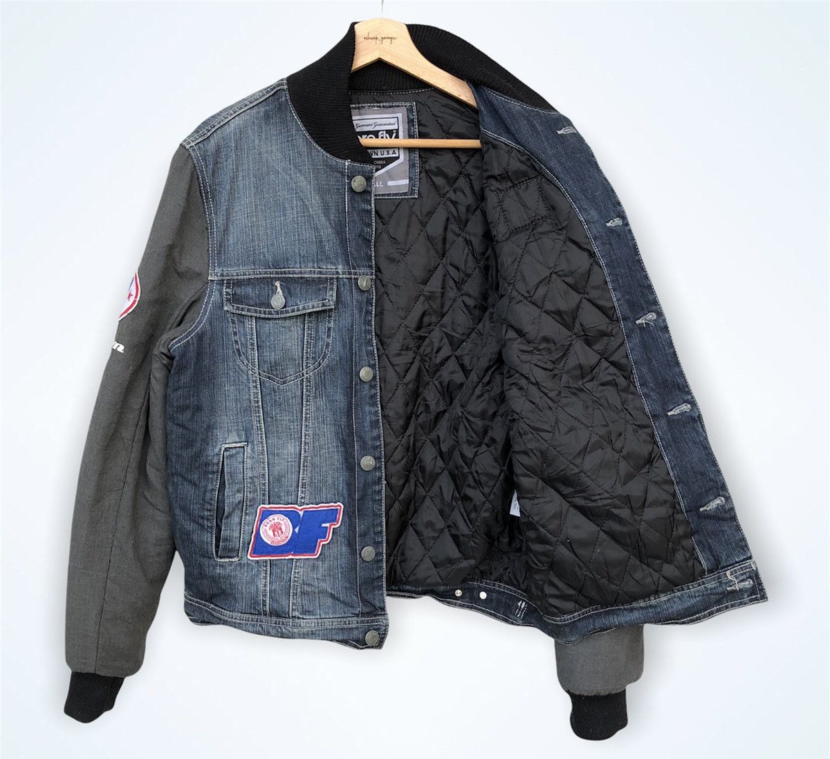 Japanese Brand Vintage Patchwork Born To Fly Jacket Denim Style Size US M / EU 48-50 / 2 - 8 Thumbnail