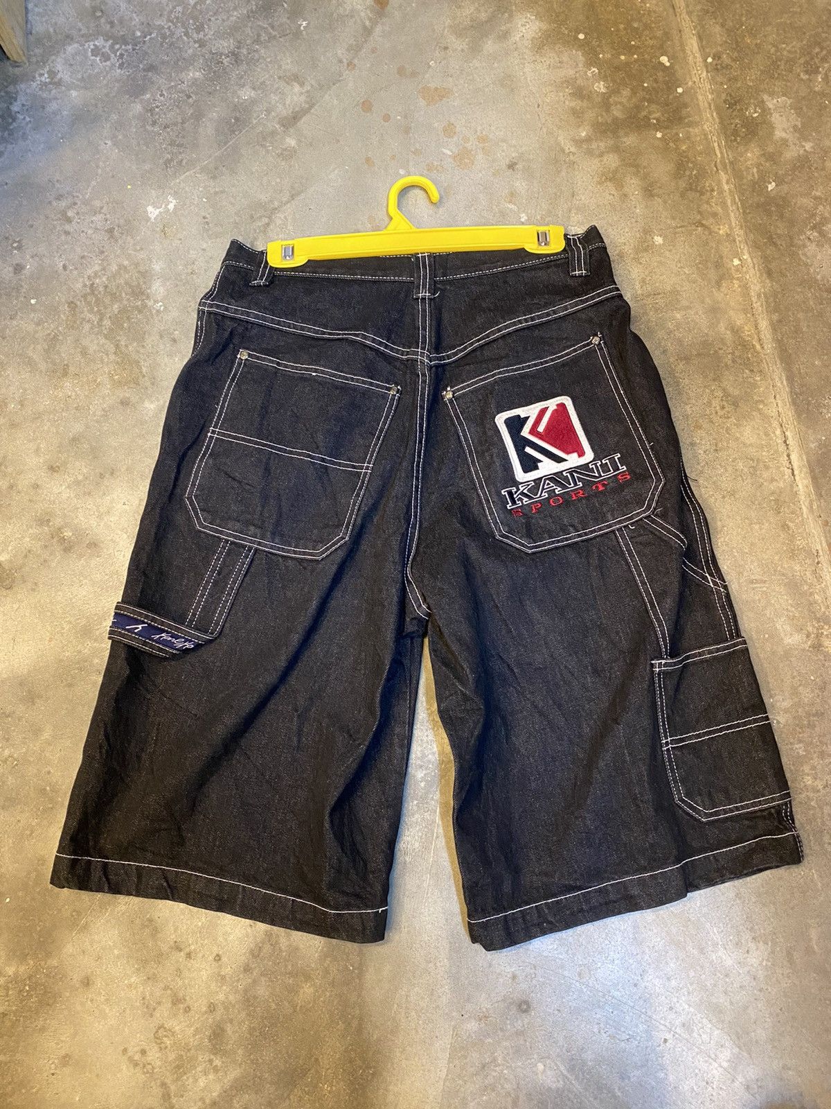 image of Vintage Karl Kani Embroidery 5 Pockets Quarter Pant in Black Denim, Men's (Size 31)