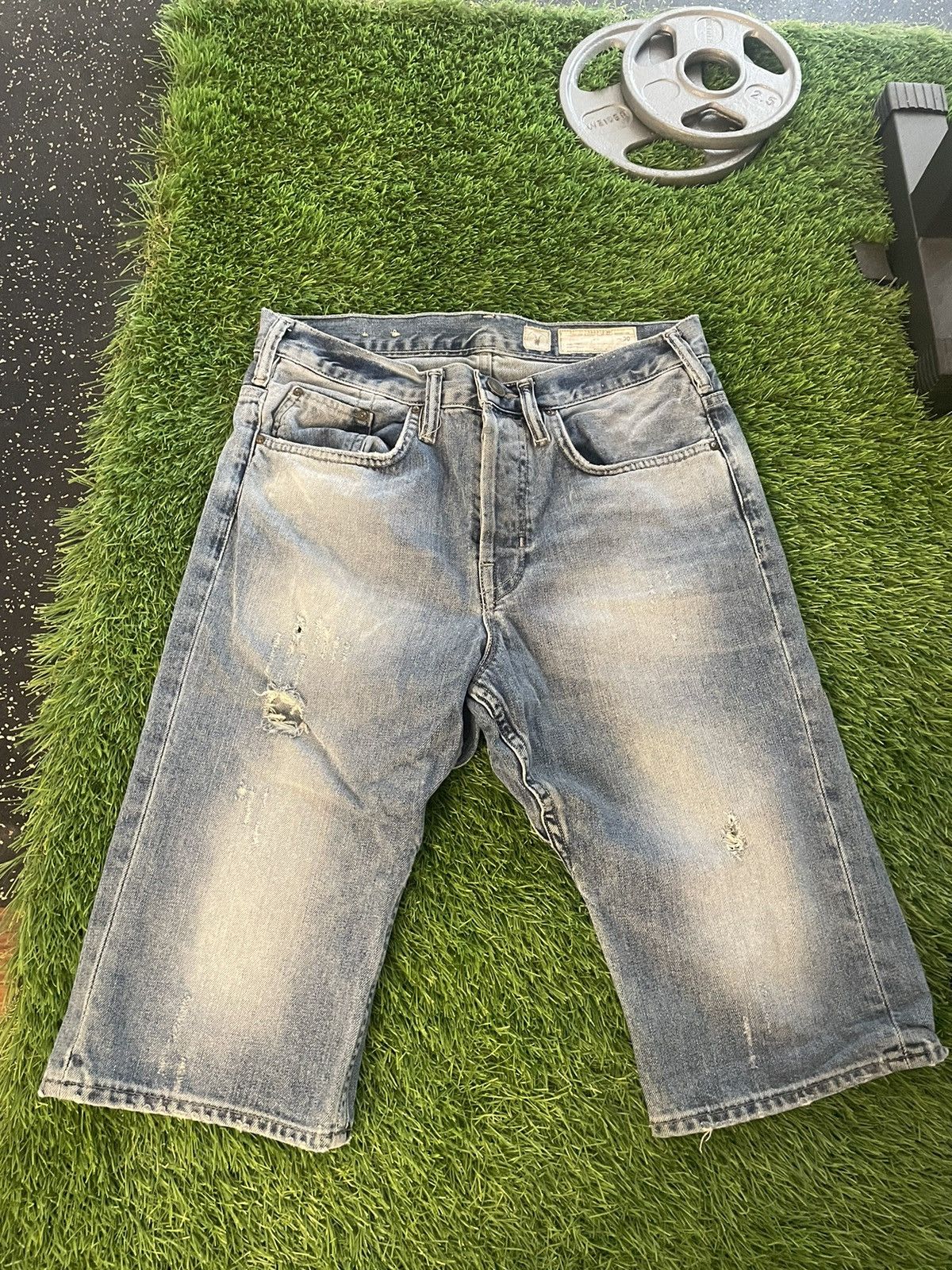 Allsaints Allsaints Long Denim Jean Shorts Size US 30 / EU 46 - 1 Thumbnail