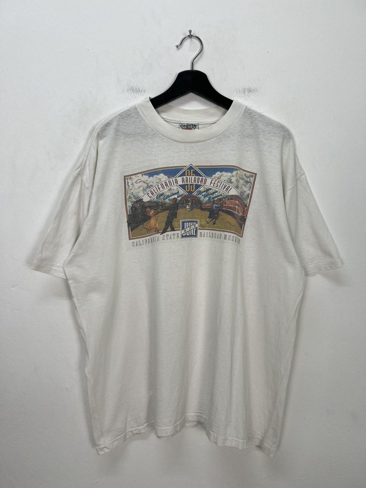 Vintage Vintage 90’s California Railroad Festival By Oneita Tee Size US XL / EU 56 / 4 - 1 Thumbnail