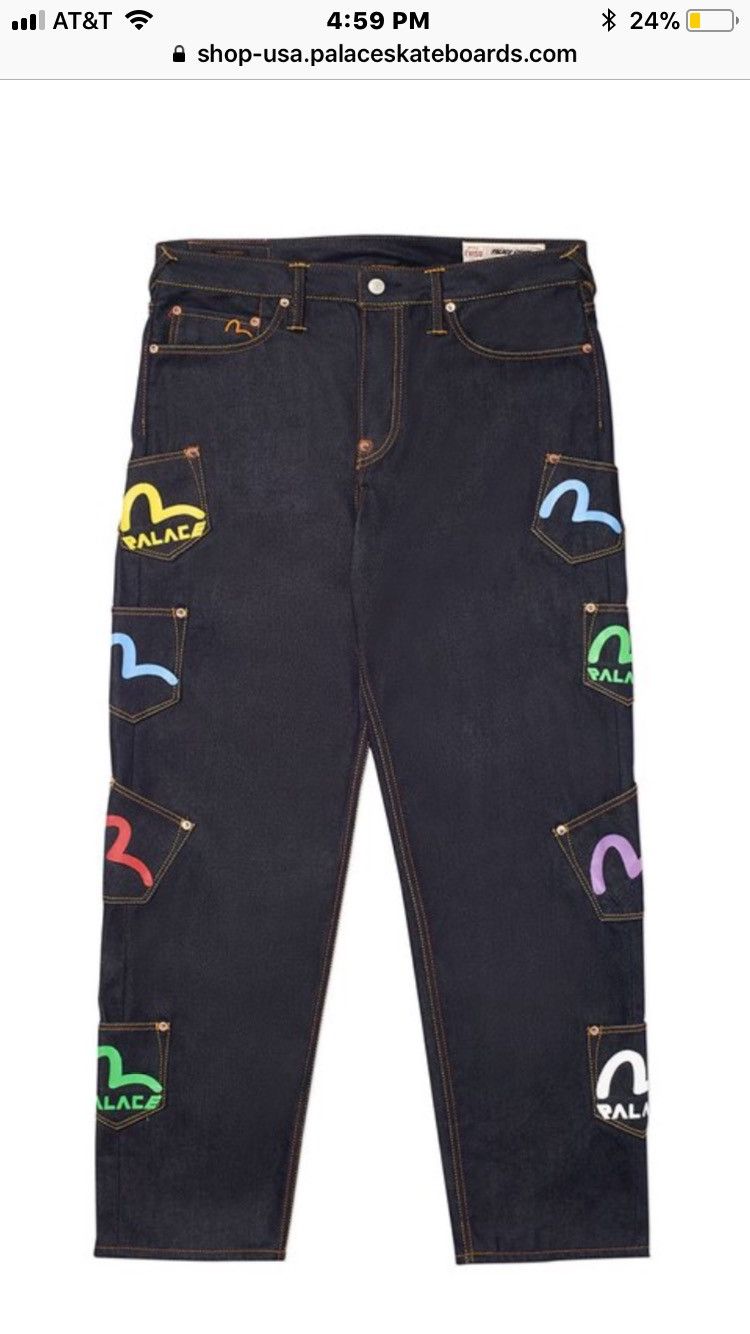PALACE EVISU DENIM JEANS 32