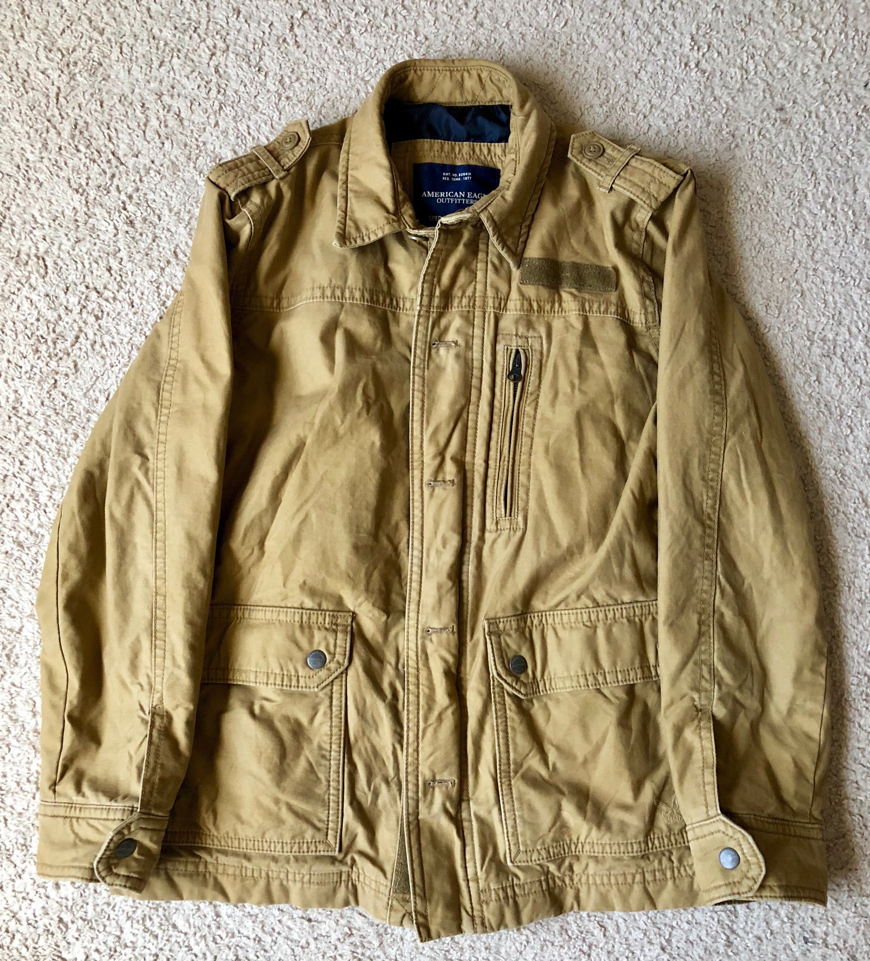 American Eagle Outfitters Tan Military Coat | Grailed