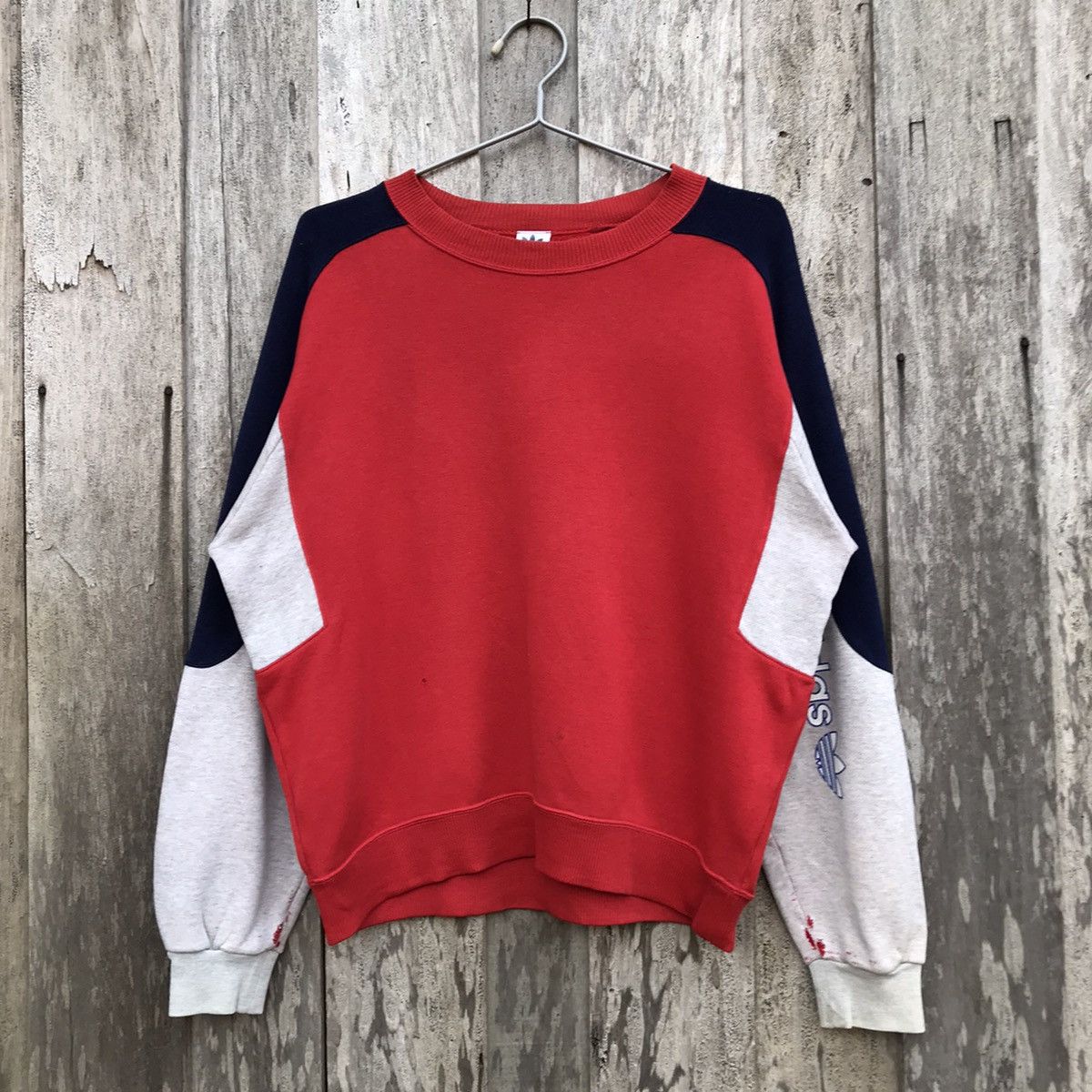 Adidas × Descente × Vintage Vintage Adidas Crewneck Spell Out Sweatshirt Size US L / EU 52-54 / 3 - 1 Thumbnail