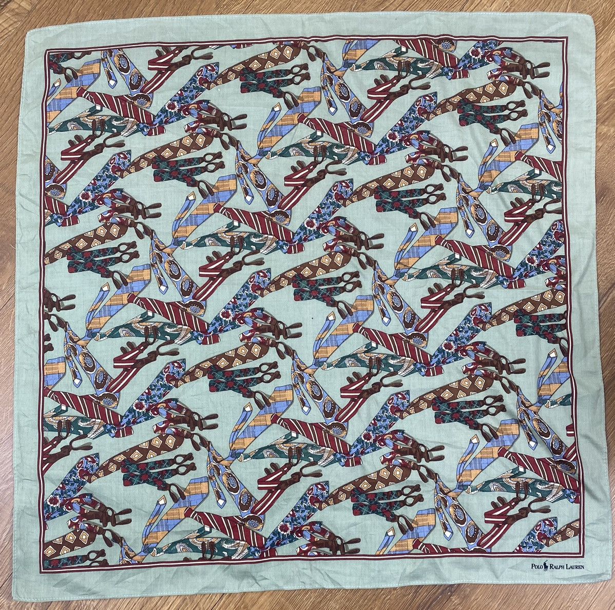 Polo Ralph Lauren Necktie Print Handkerchief Neckerchief