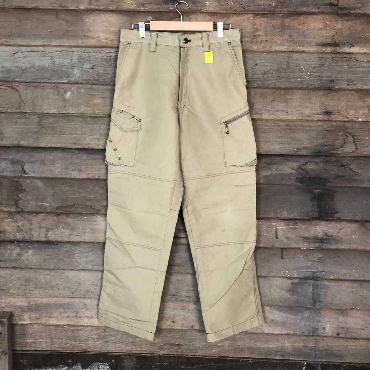 image of Japenese Brand Multipocket Tactical Brown Cargo Pants 3392, Men's (Size 30)