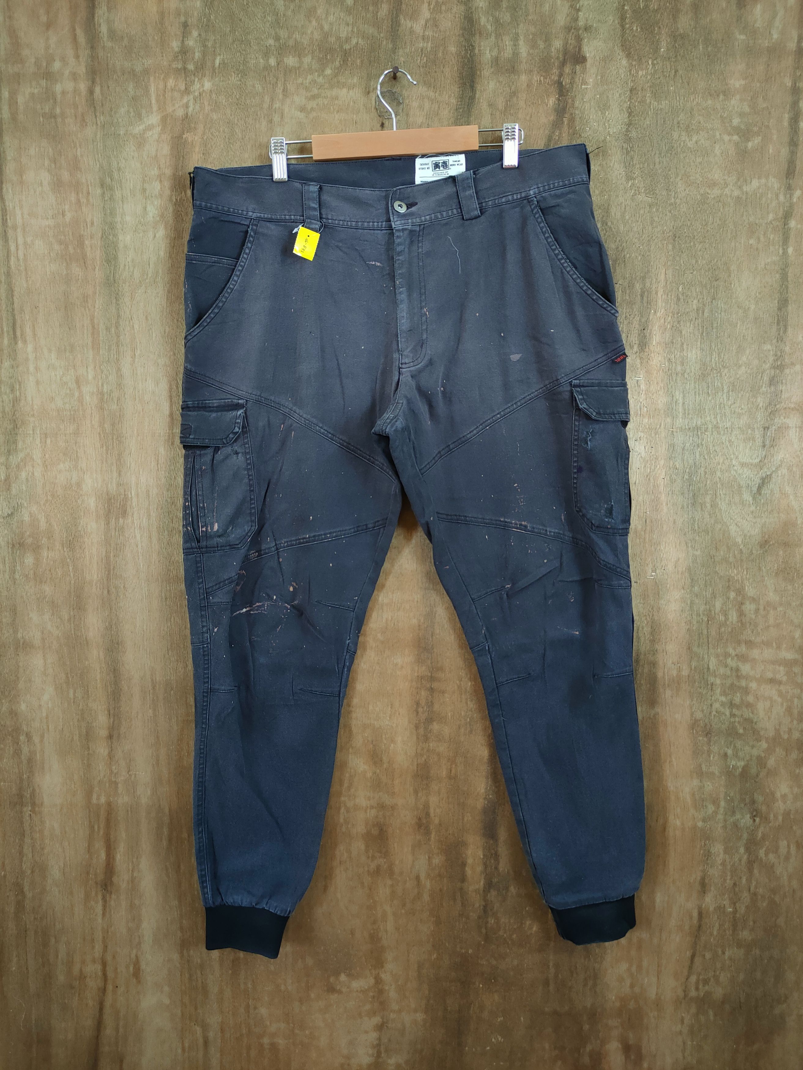 Japanese Brand × Vintage Tora jogger painter splash paint cargo pants #46-871 Size US 35 - 1 Thumbnail