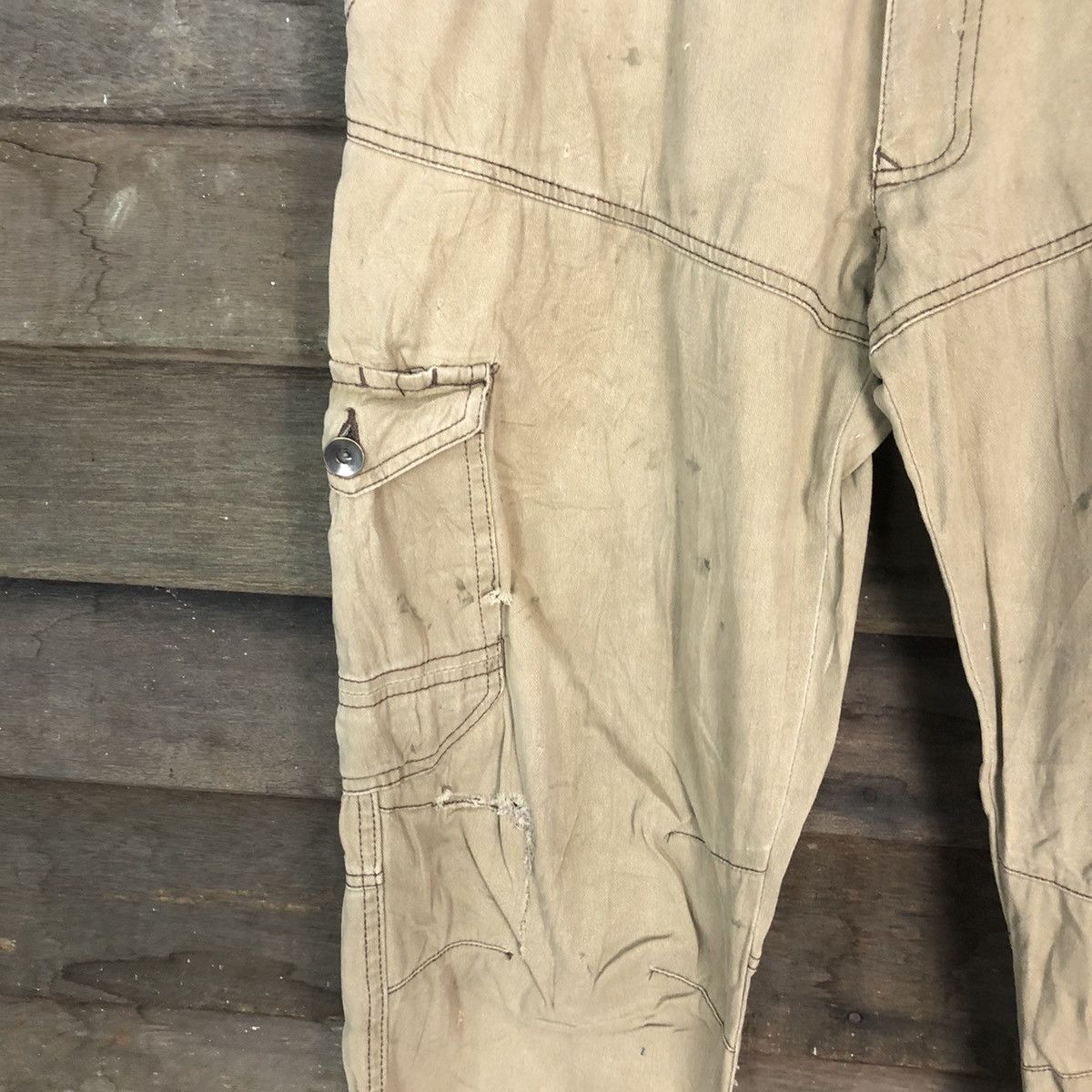 Japanese Brand Jogger Strech Brown Cargo Multipocket Pants #6777 Size US 31 - 4 Thumbnail