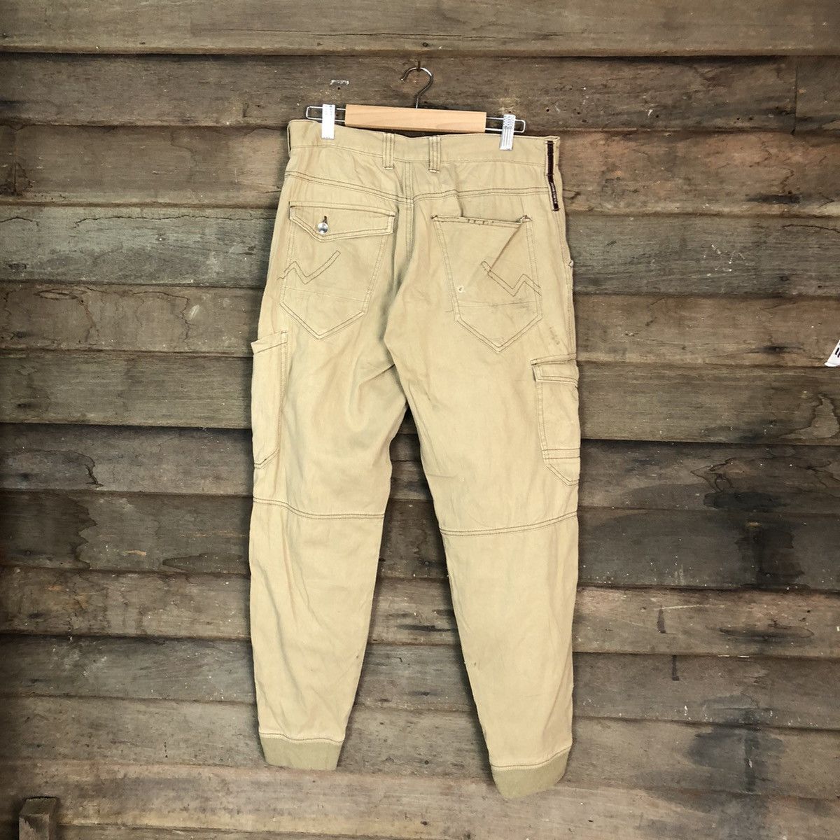 Japanese Brand Jogger Strech Brown Cargo Multipocket Pants #6777 Size US 31 - 8 Thumbnail