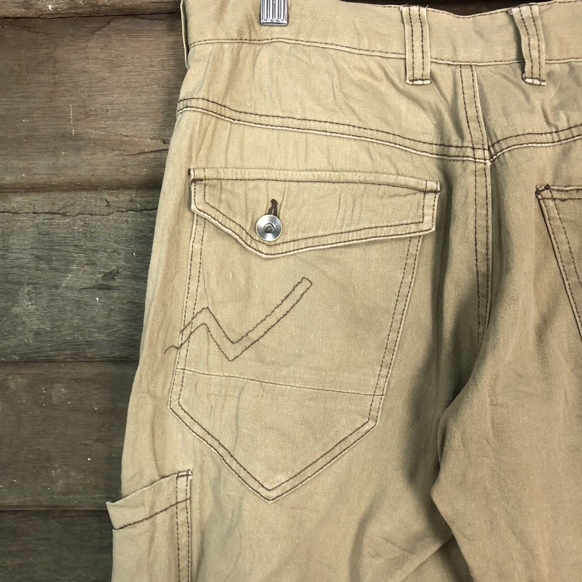 Japanese Brand Jogger Strech Brown Cargo Multipocket Pants #6777 Size US 31 - 11 Thumbnail