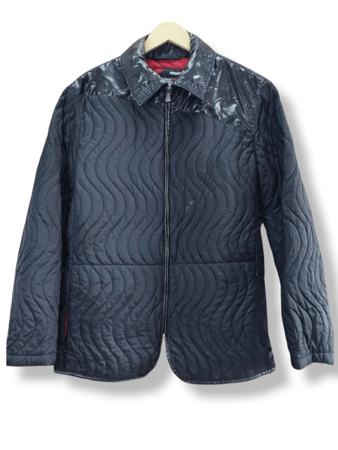Versace × Vintage Versace Quilted Half Leather Light Jacket Italy Size US M / EU 48-50 / 2 - 1 Thumbnail
