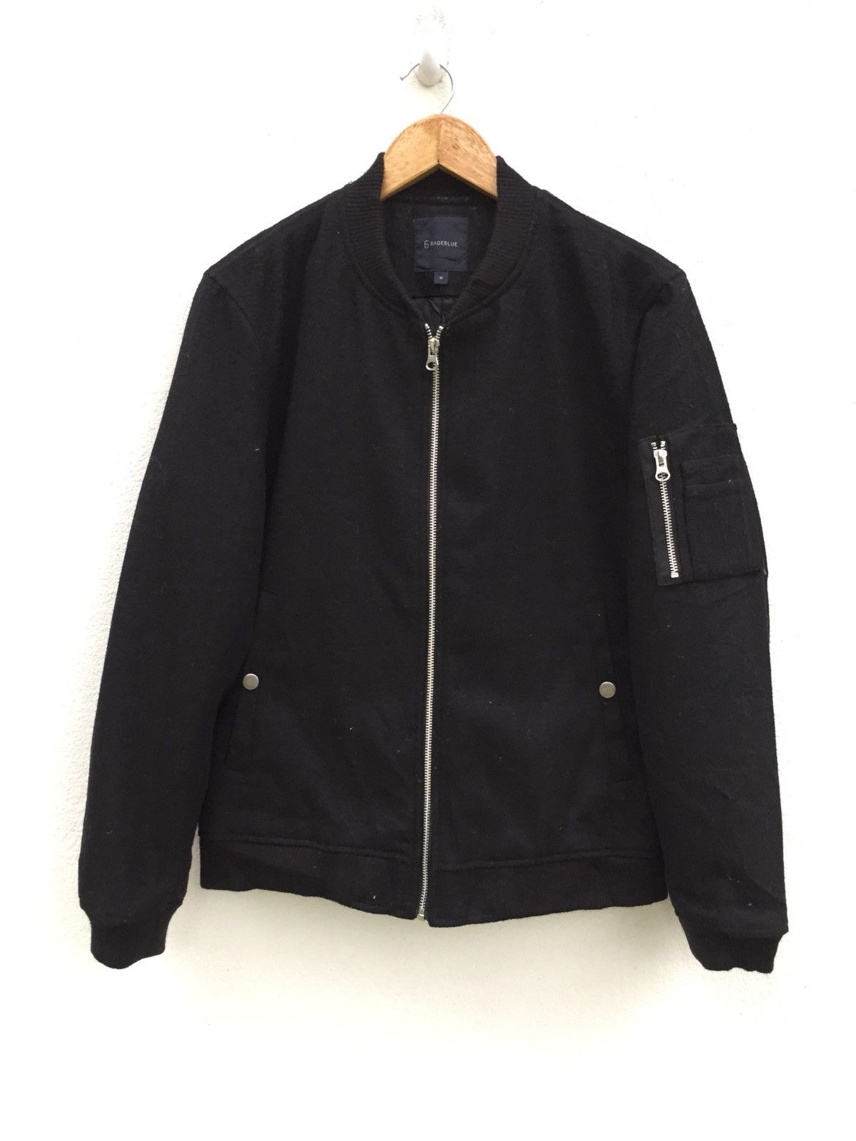 Rageblue Black MA-1 Wool Blend Bomber Jacket | Grailed