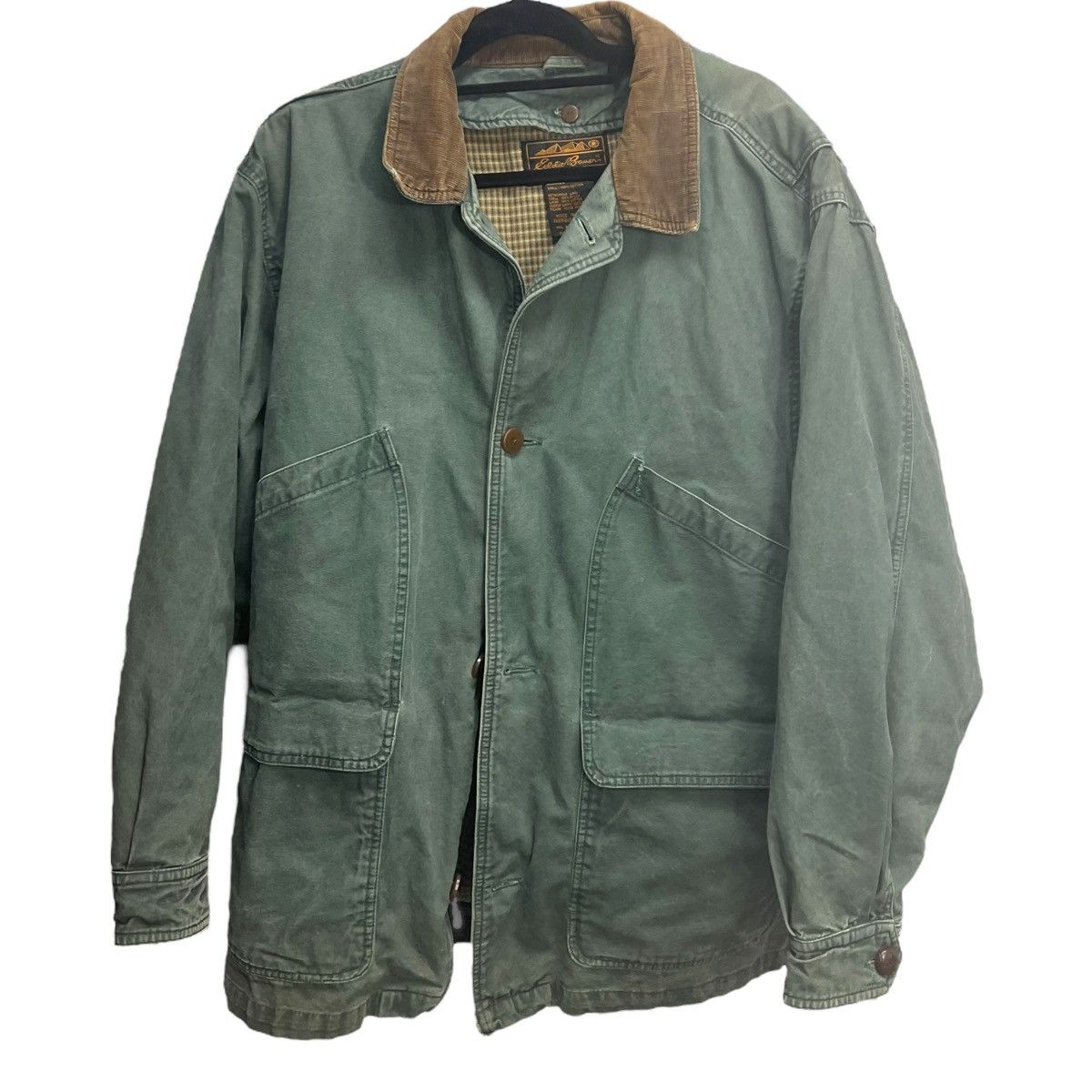 Vintage 90s Eddie Bauer faded Goose Down Chore Jacket flannel lined ...