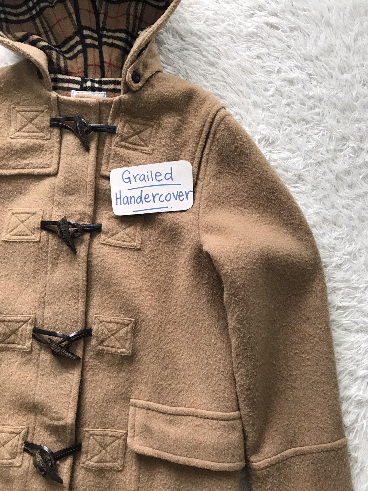 Burberry Burberrys Blend Wool Dufflecoat Hooded Inner Checkered Size M / US 6-8 / IT 42-44 - 7 Thumbnail