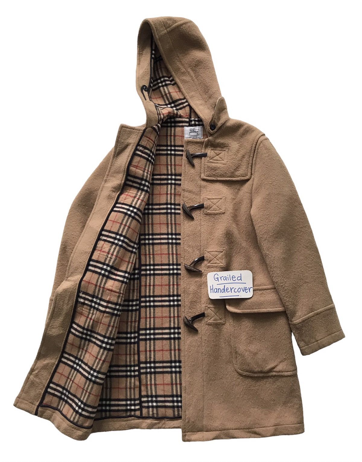 Burberry Burberrys Blend Wool Dufflecoat Hooded Inner Checkered Size M / US 6-8 / IT 42-44 - 3 Thumbnail