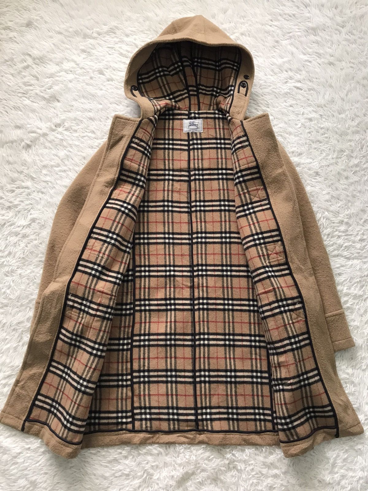 Burberry Burberrys Blend Wool Dufflecoat Hooded Inner Checkered Size M / US 6-8 / IT 42-44 - 4 Thumbnail