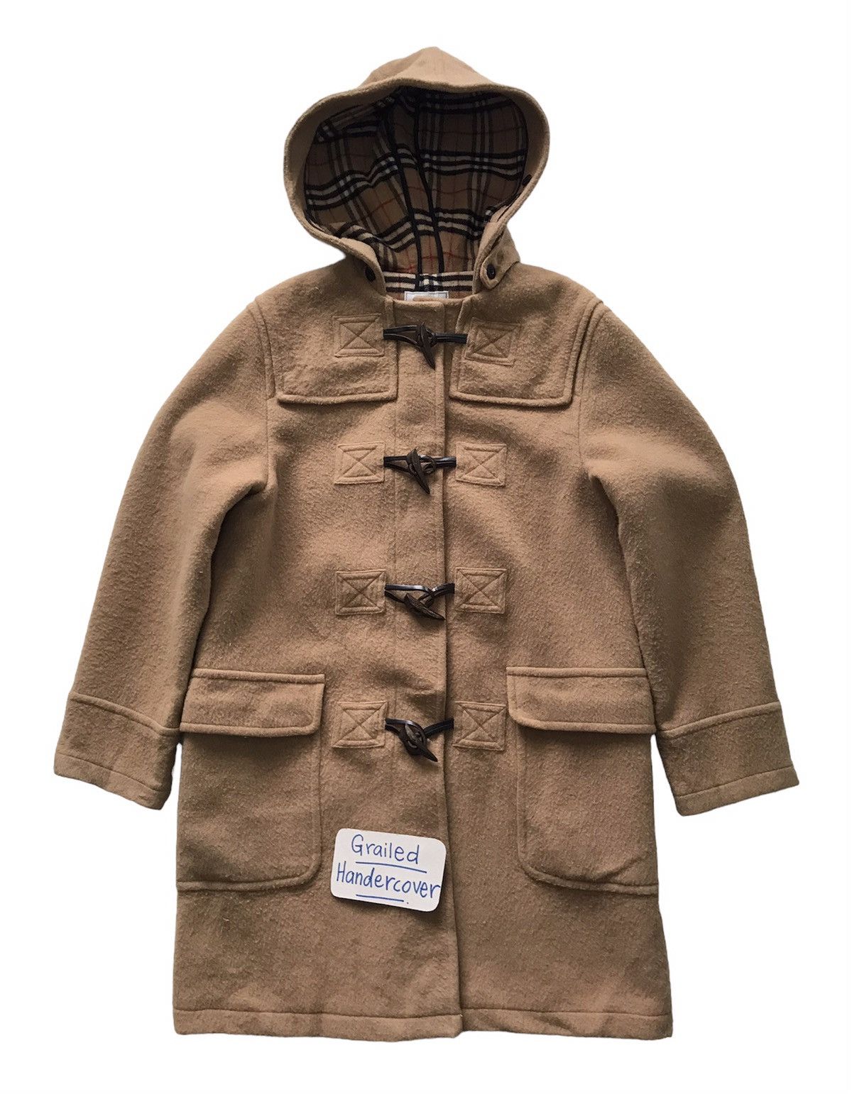 Burberry Burberrys Blend Wool Dufflecoat Hooded Inner Checkered Size M / US 6-8 / IT 42-44 - 1 Thumbnail