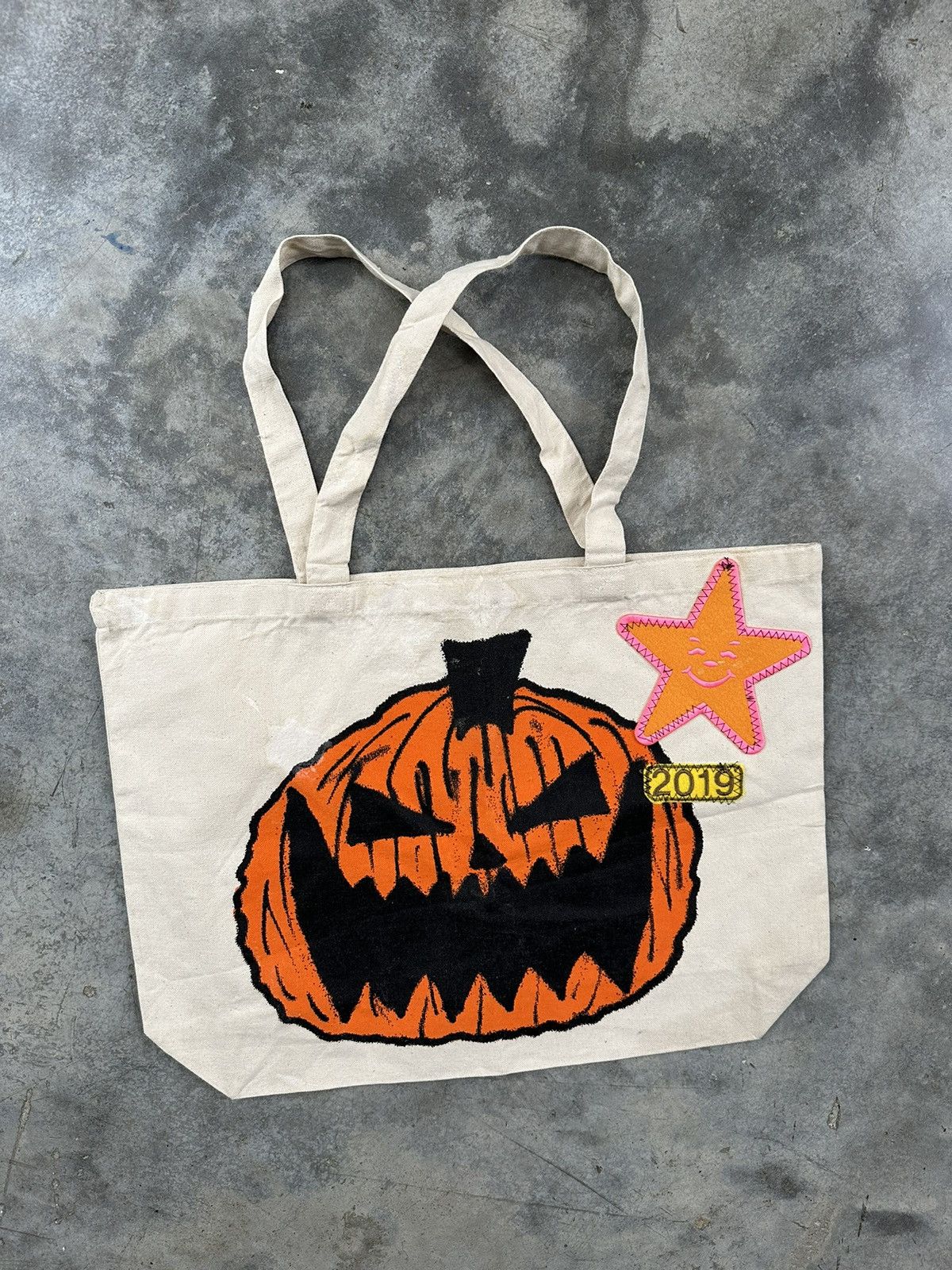 image of Asspizza 2019 Nothing Matters Pumpkin Tote Bag in White, Men's