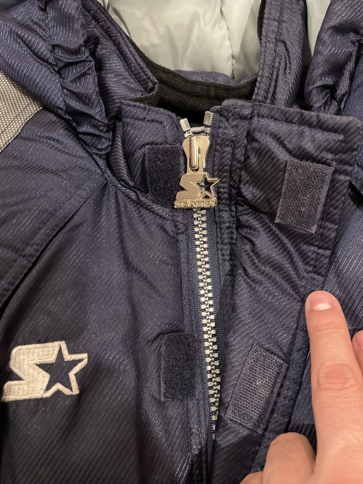 NFL × Starter Vintage Dallas Cowboys Half Zip Pullover Jacket Size US XL / EU 56 / 4 - 2 Thumbnail